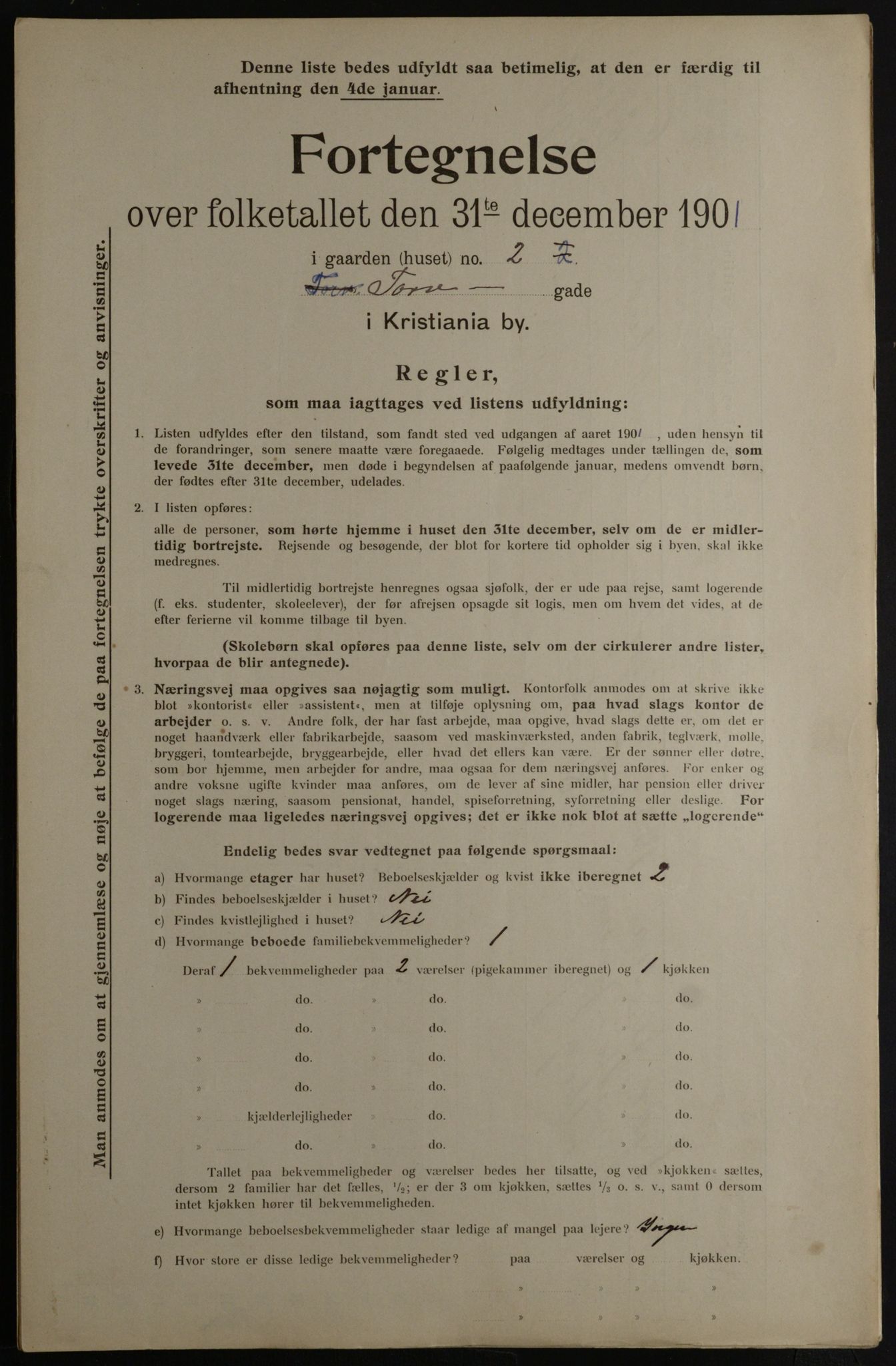 OBA, Municipal Census 1901 for Kristiania, 1901, p. 17498