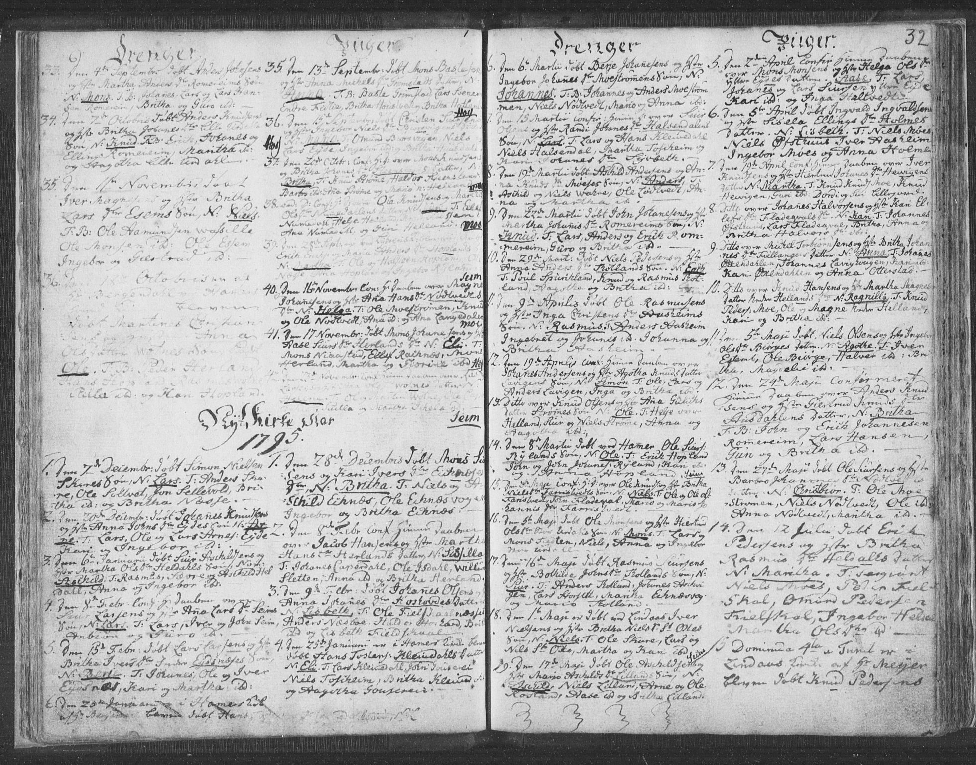 Hosanger sokneprestembete, SAB/A-75801/H/Haa: Parish register (official) no. A 3, 1793-1811, p. 31b-32a