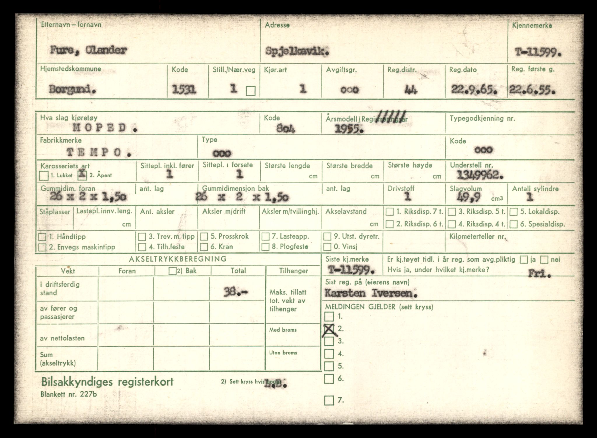 Møre og Romsdal vegkontor - Ålesund trafikkstasjon, AV/SAT-A-4099/F/Fe/L0029: Registreringskort for kjøretøy T 11430 - T 11619, 1927-1998, p. 2691