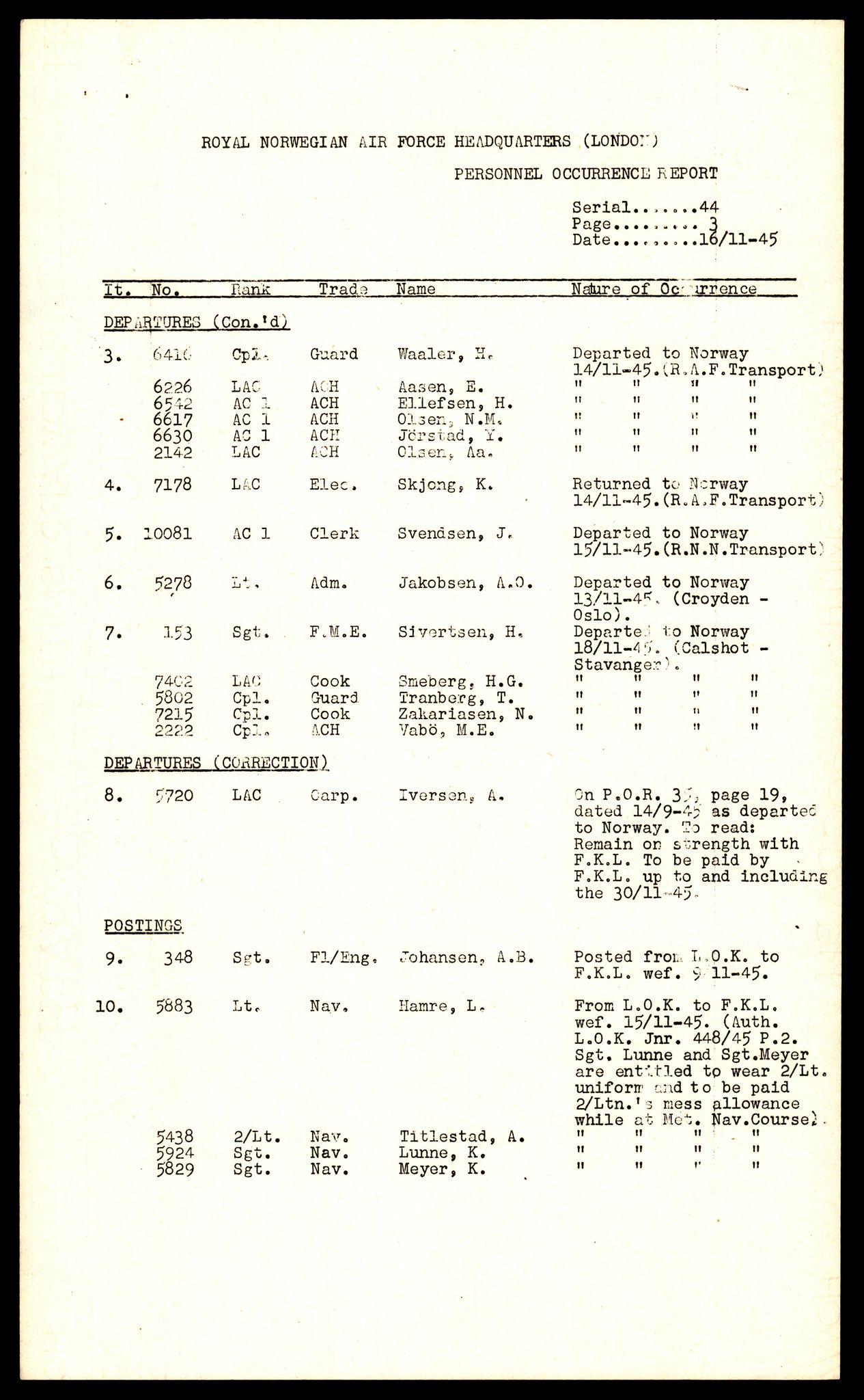 Forsvaret, Luftfartsrådet/Statens luftfartsstyre, AV/RA-RAFA-5942/F/L0042: Norges Luftfartstyre., 1941-1945, p. 1196