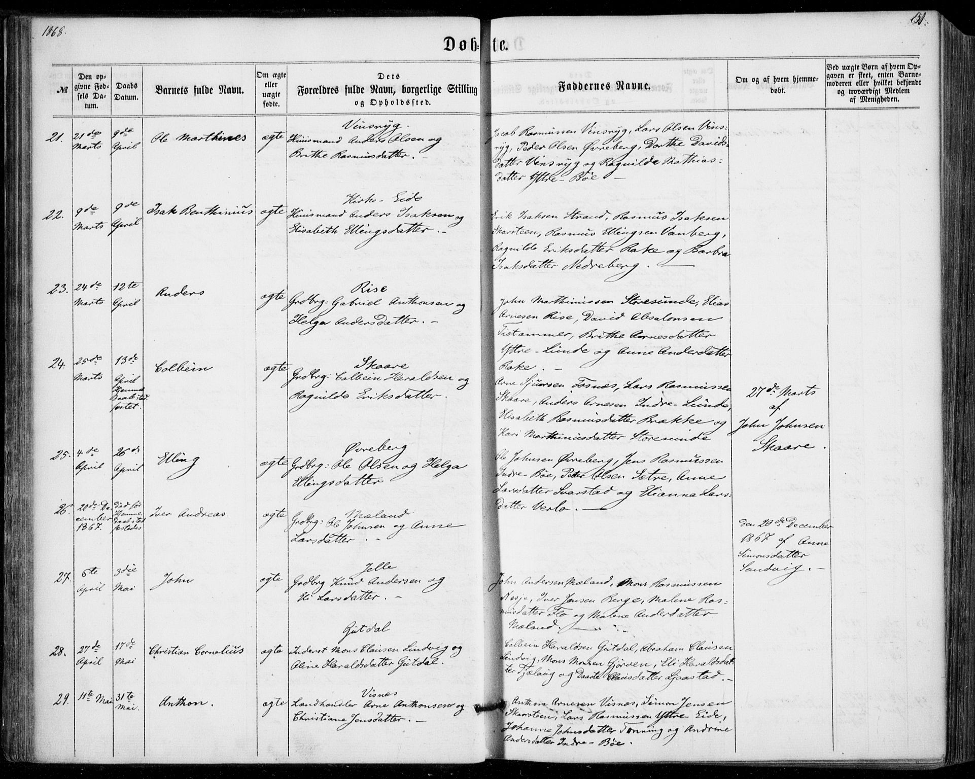 Stryn Sokneprestembete, AV/SAB-A-82501: Parish register (official) no. A 3, 1862-1877, p. 31