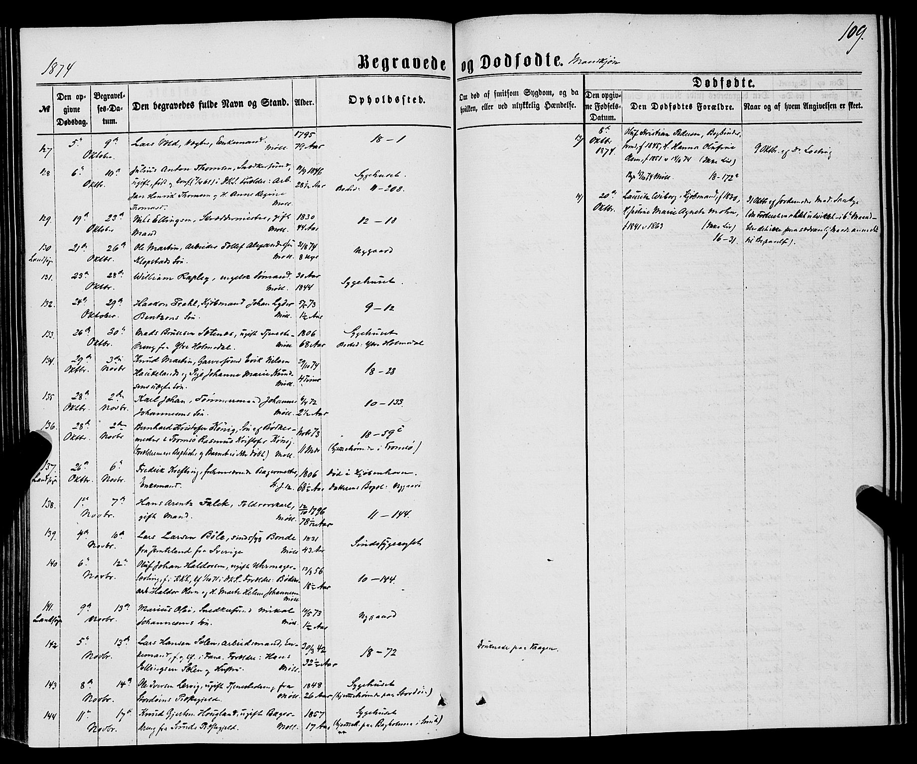 Domkirken sokneprestembete, AV/SAB-A-74801/H/Haa/L0042: Parish register (official) no. E 3, 1863-1876, p. 109