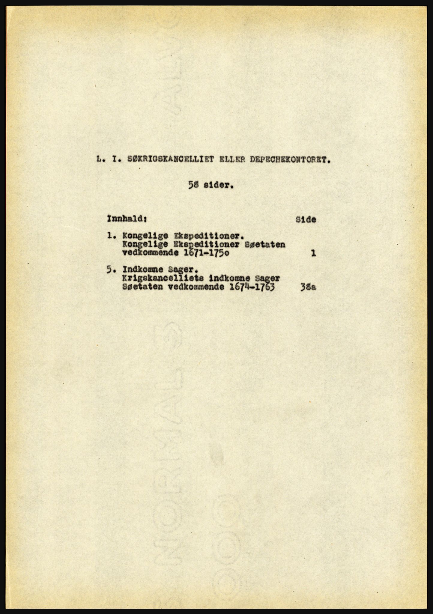 Riksarkivet, Seksjon for eldre arkiv og spesialsamlinger, AV/RA-EA-6797/H/Ha, 1953