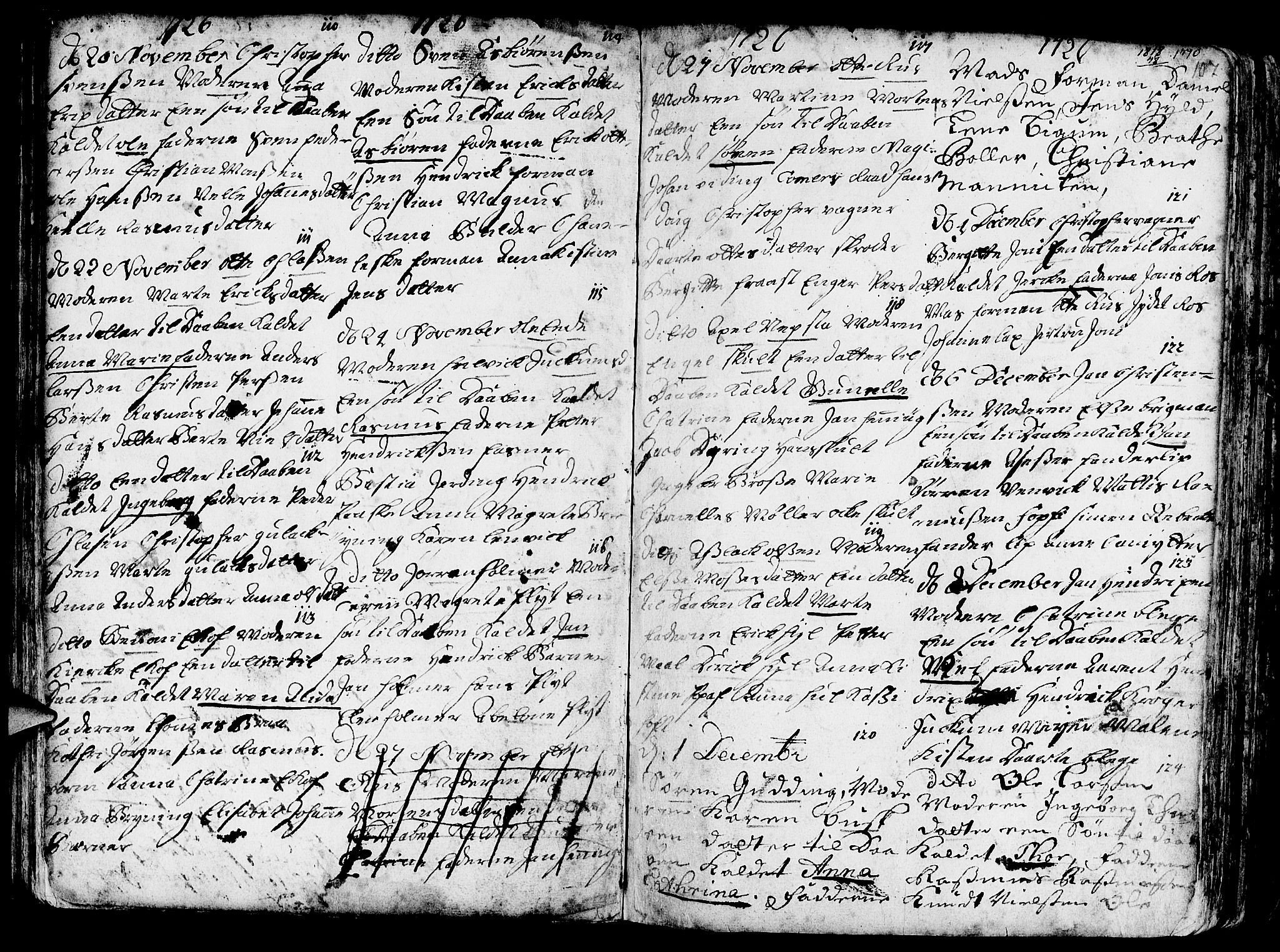 Nykirken Sokneprestembete, AV/SAB-A-77101/H/Haa/L0003: Parish register (official) no. A 3, 1717-1764, p. 107