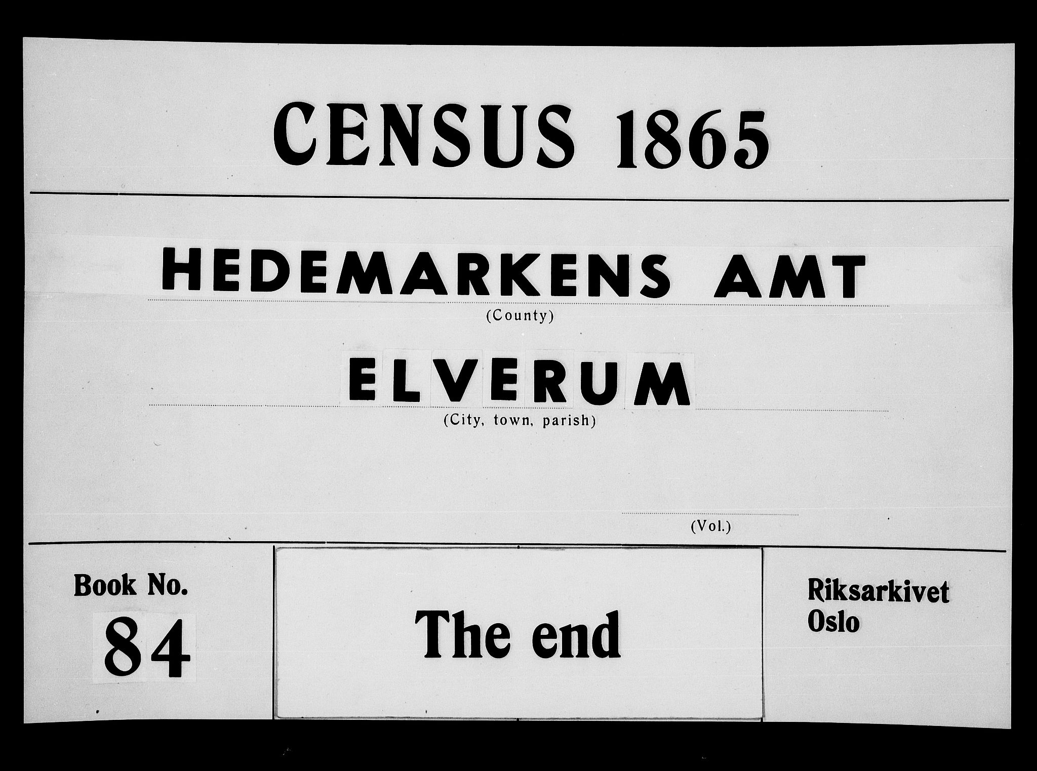 RA, 1865 census for Elverum, 1865, p. 264