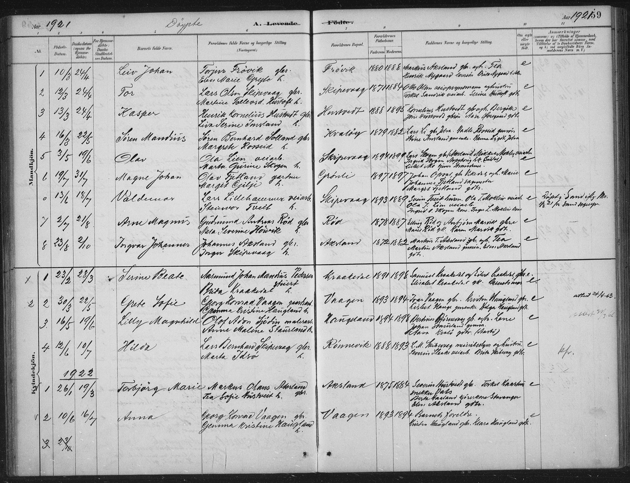 Vikedal sokneprestkontor, AV/SAST-A-101840/01/IV: Parish register (official) no. A 12, 1886-1929, p. 59