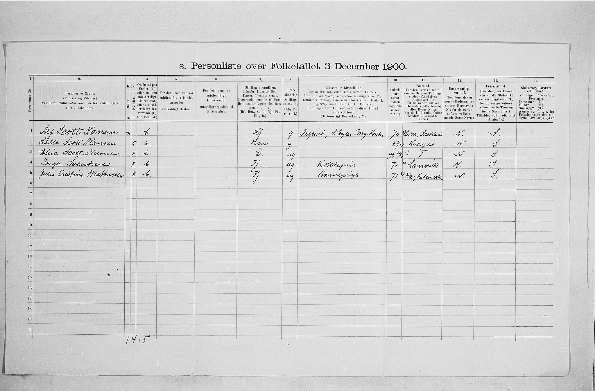 SAO, 1900 census for Kristiania, 1900, p. 42234