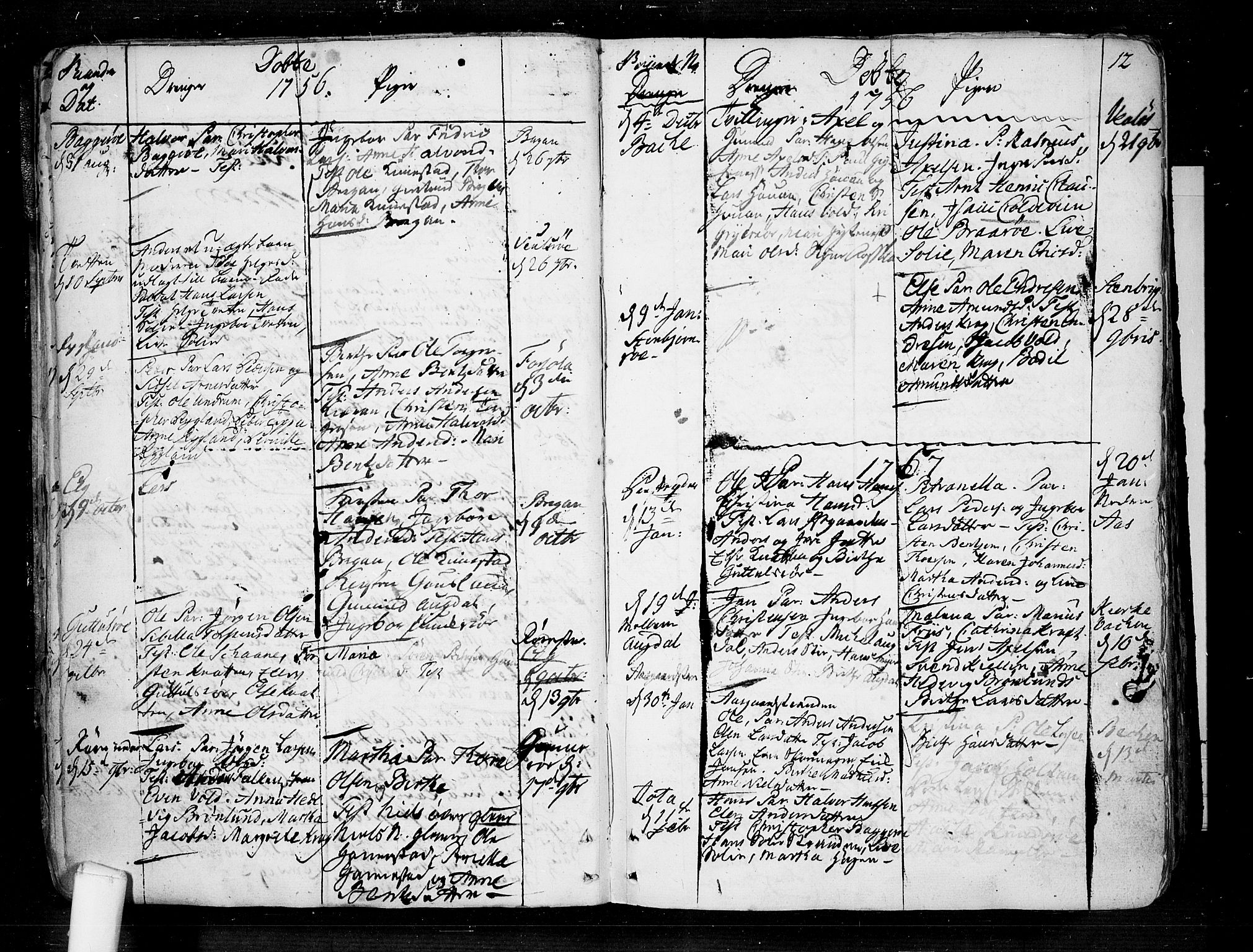 Borre kirkebøker, AV/SAKO-A-338/F/Fa/L0002: Parish register (official) no. I 2, 1752-1806, p. 12