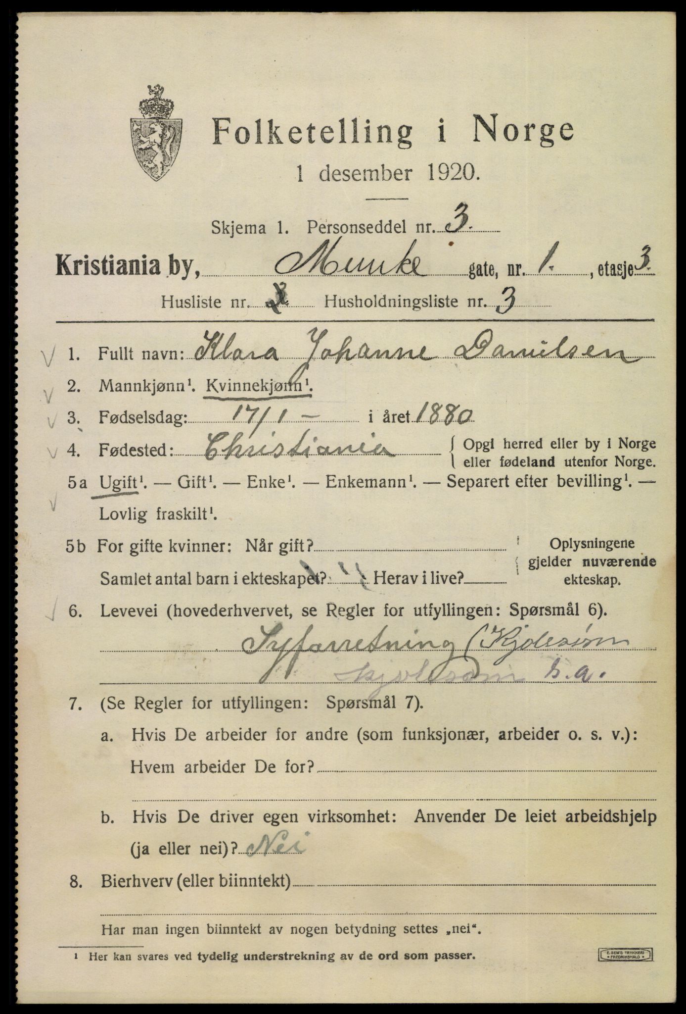 SAO, 1920 census for Kristiania, 1920, p. 404649