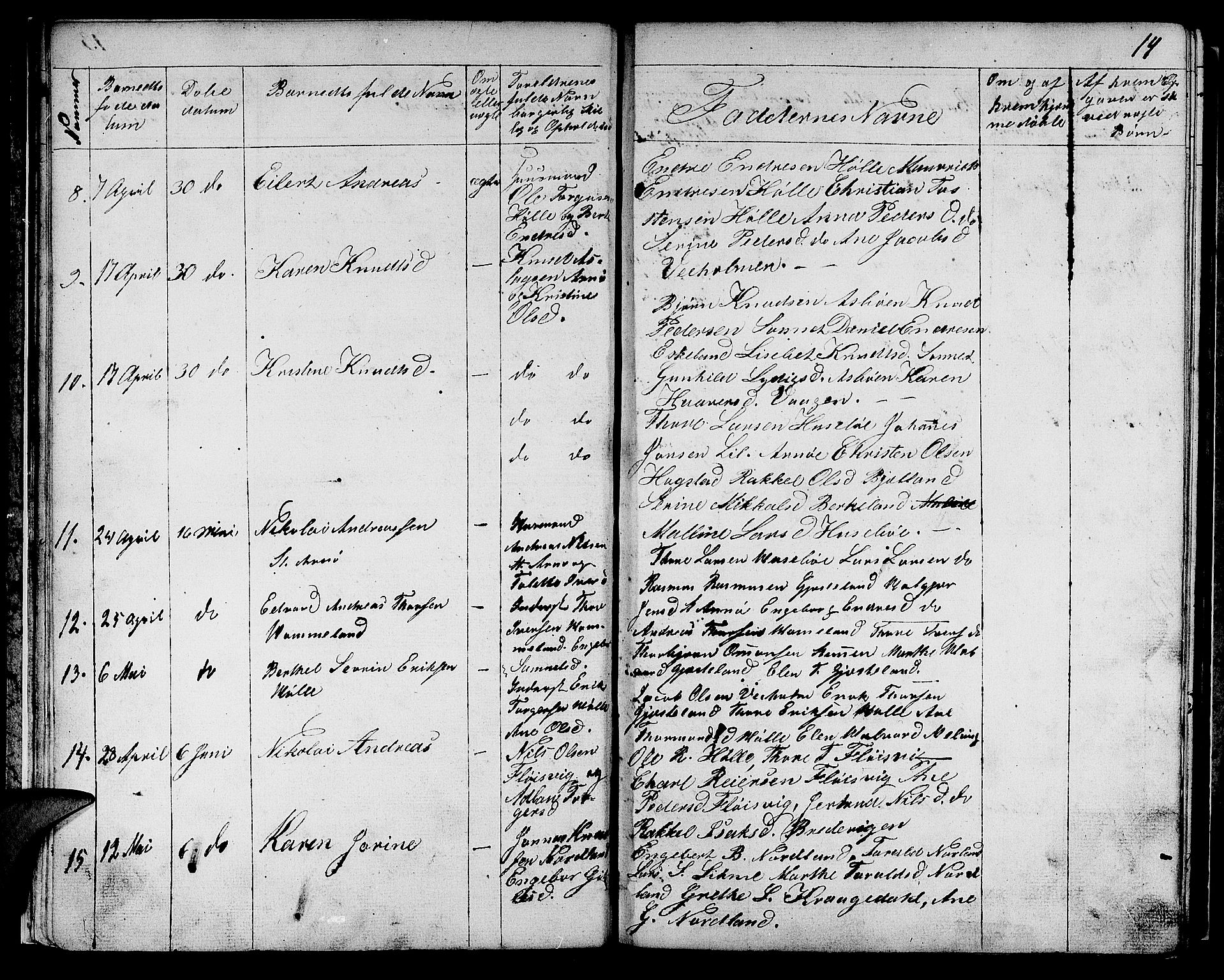 Høgsfjord sokneprestkontor, AV/SAST-A-101624/H/Ha/Hab/L0001: Parish register (copy) no. B 1, 1855-1885, p. 14