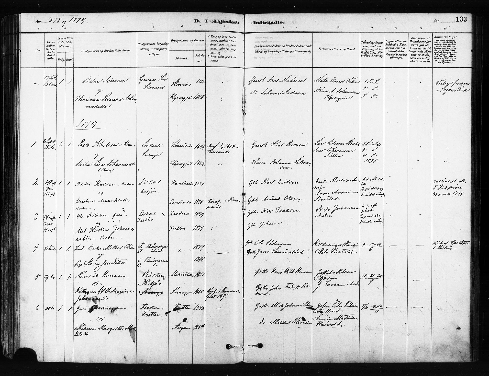 Skjervøy sokneprestkontor, SATØ/S-1300/H/Ha/Haa/L0014kirke: Parish register (official) no. 14, 1878-1894, p. 133