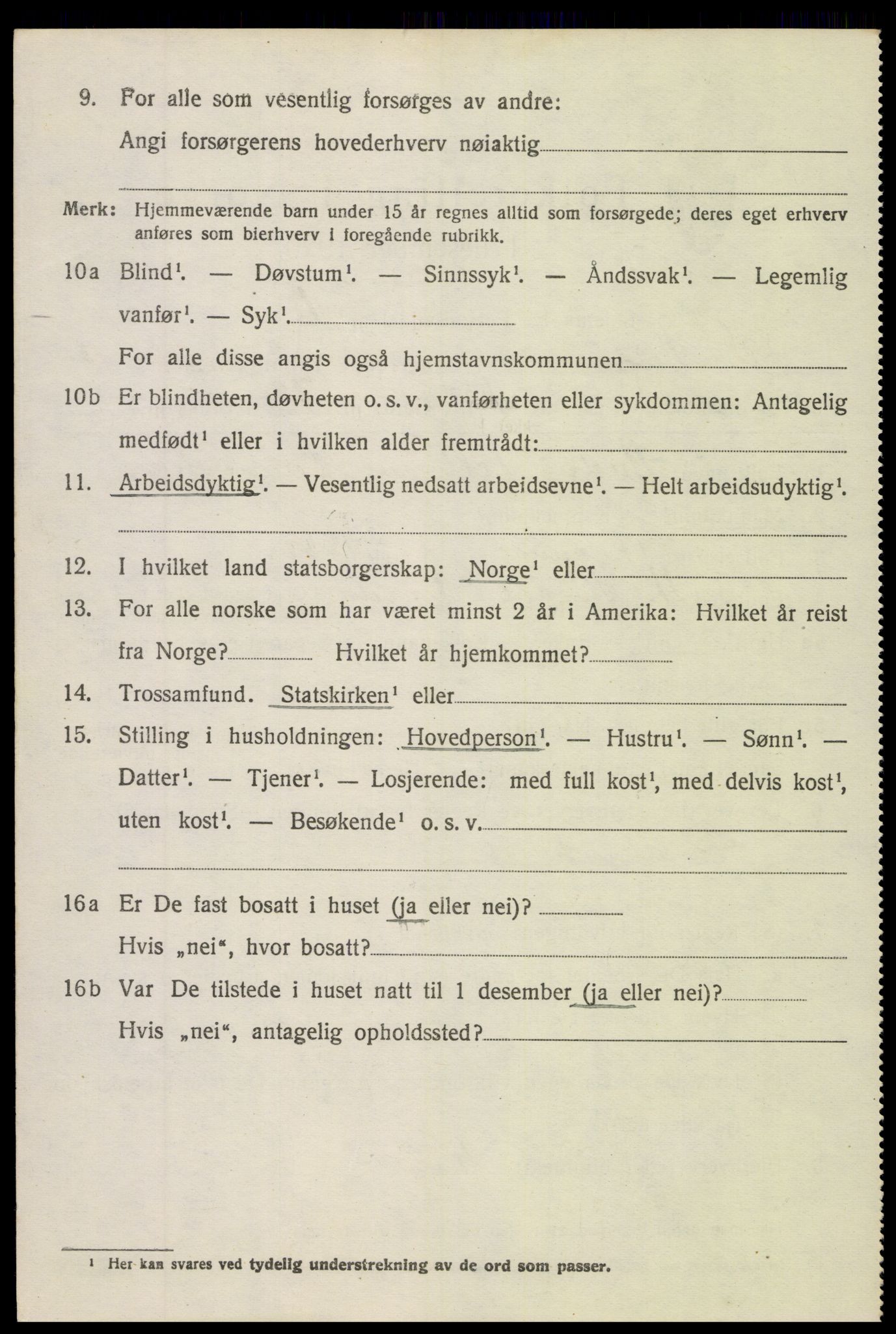 SAH, 1920 census for Vestre Slidre, 1920, p. 5691