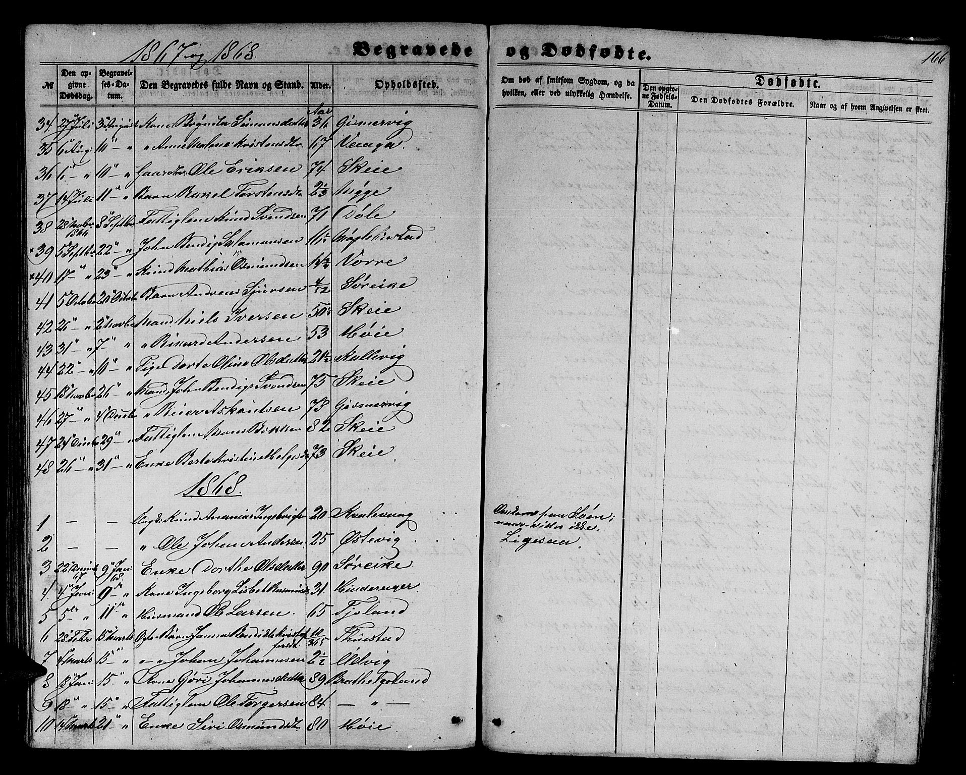 Avaldsnes sokneprestkontor, SAST/A -101851/H/Ha/Hab/L0003: Parish register (copy) no. B 3, 1857-1871, p. 166