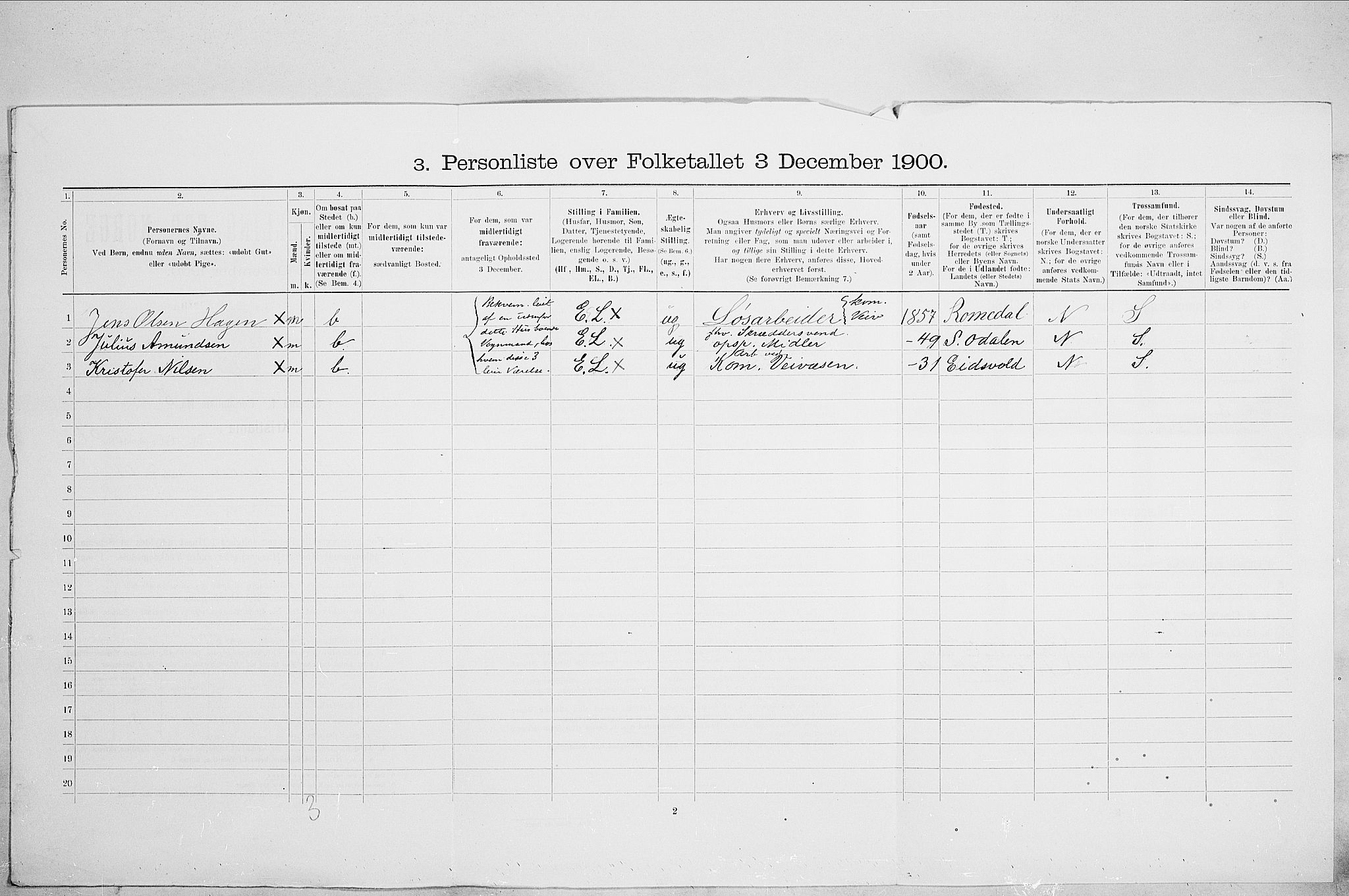 SAO, 1900 census for Kristiania, 1900, p. 61451