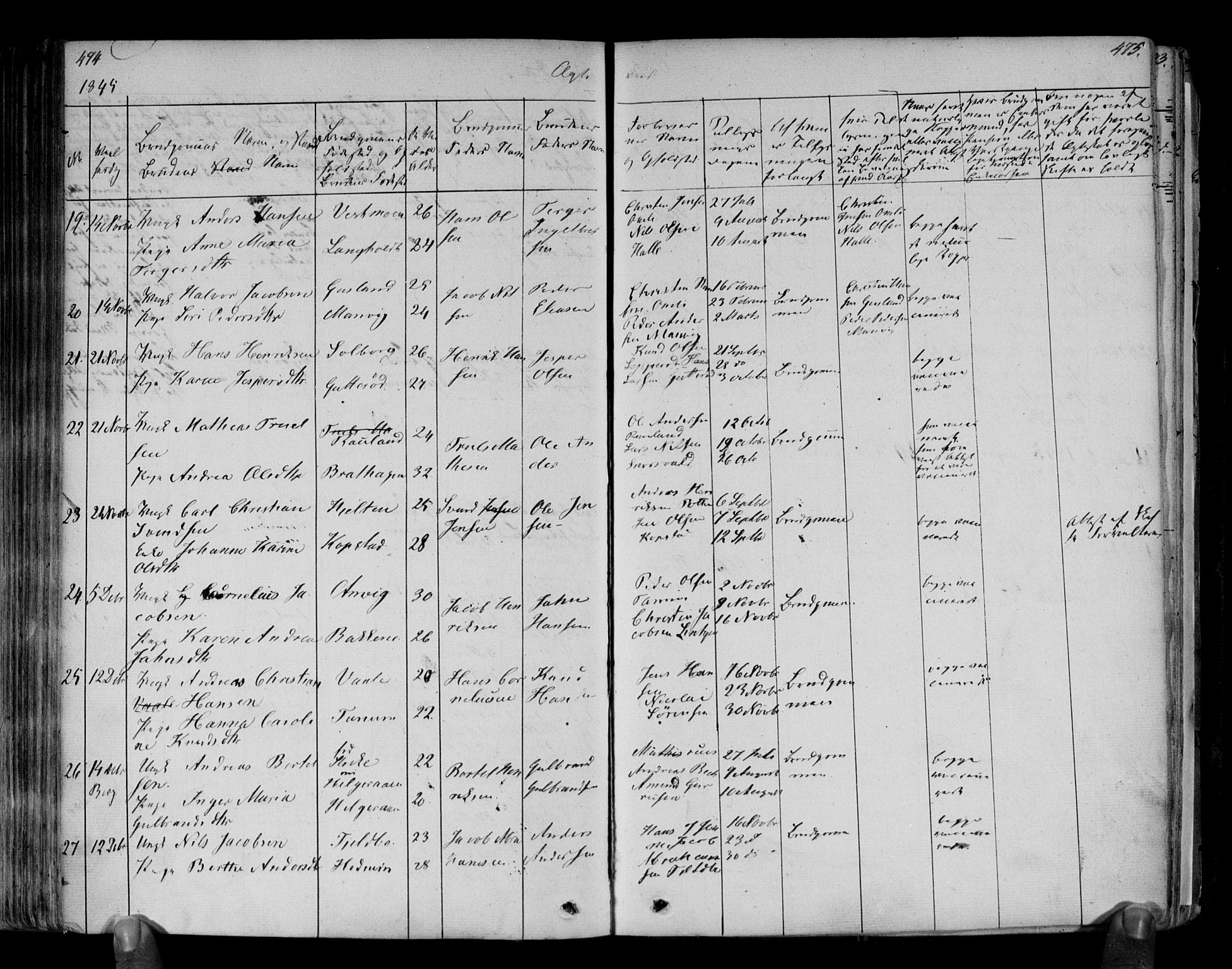 Brunlanes kirkebøker, SAKO/A-342/F/Fa/L0003: Parish register (official) no. I 3, 1834-1845, p. 474-475