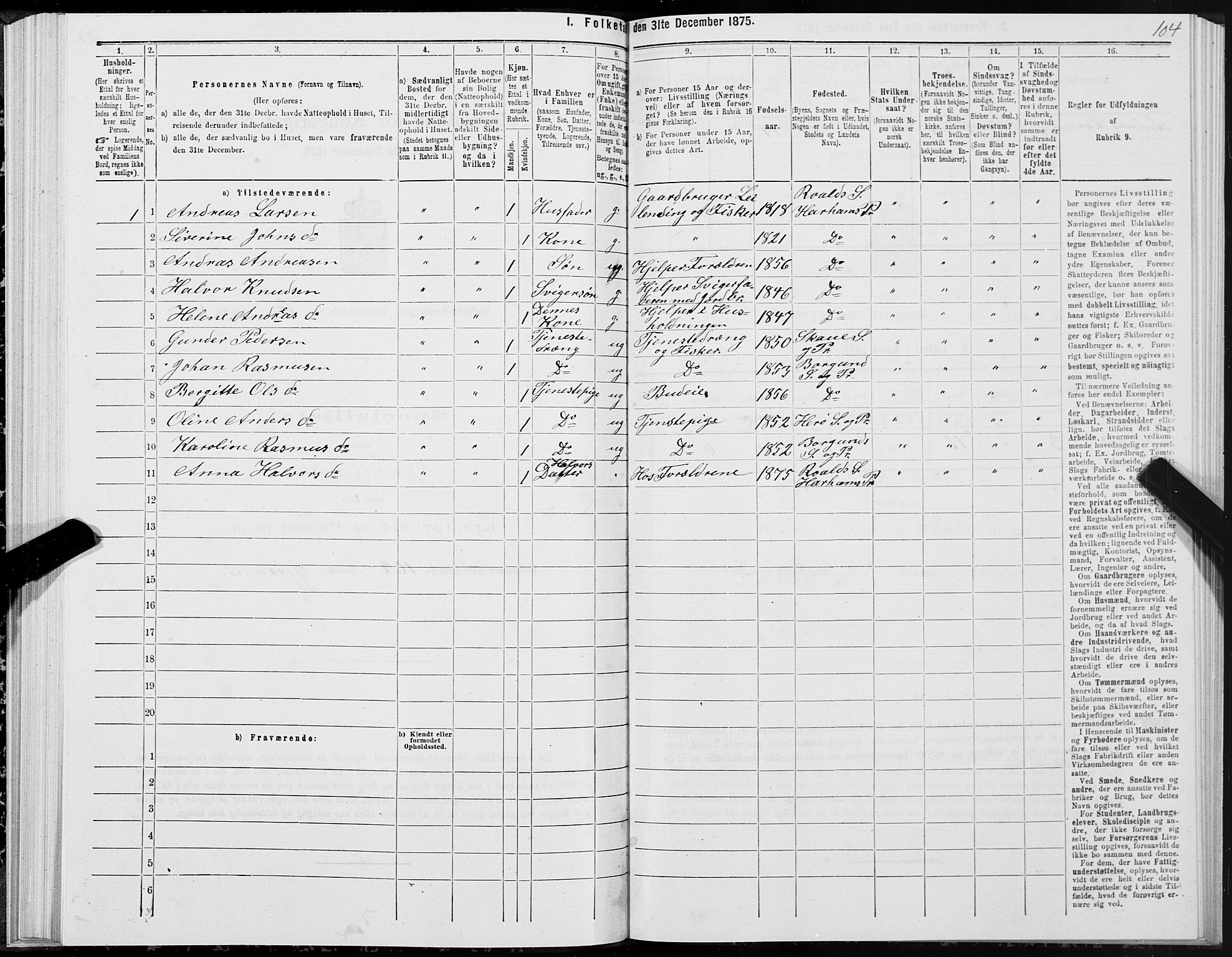 SAT, 1875 census for 1534P Haram, 1875, p. 3104