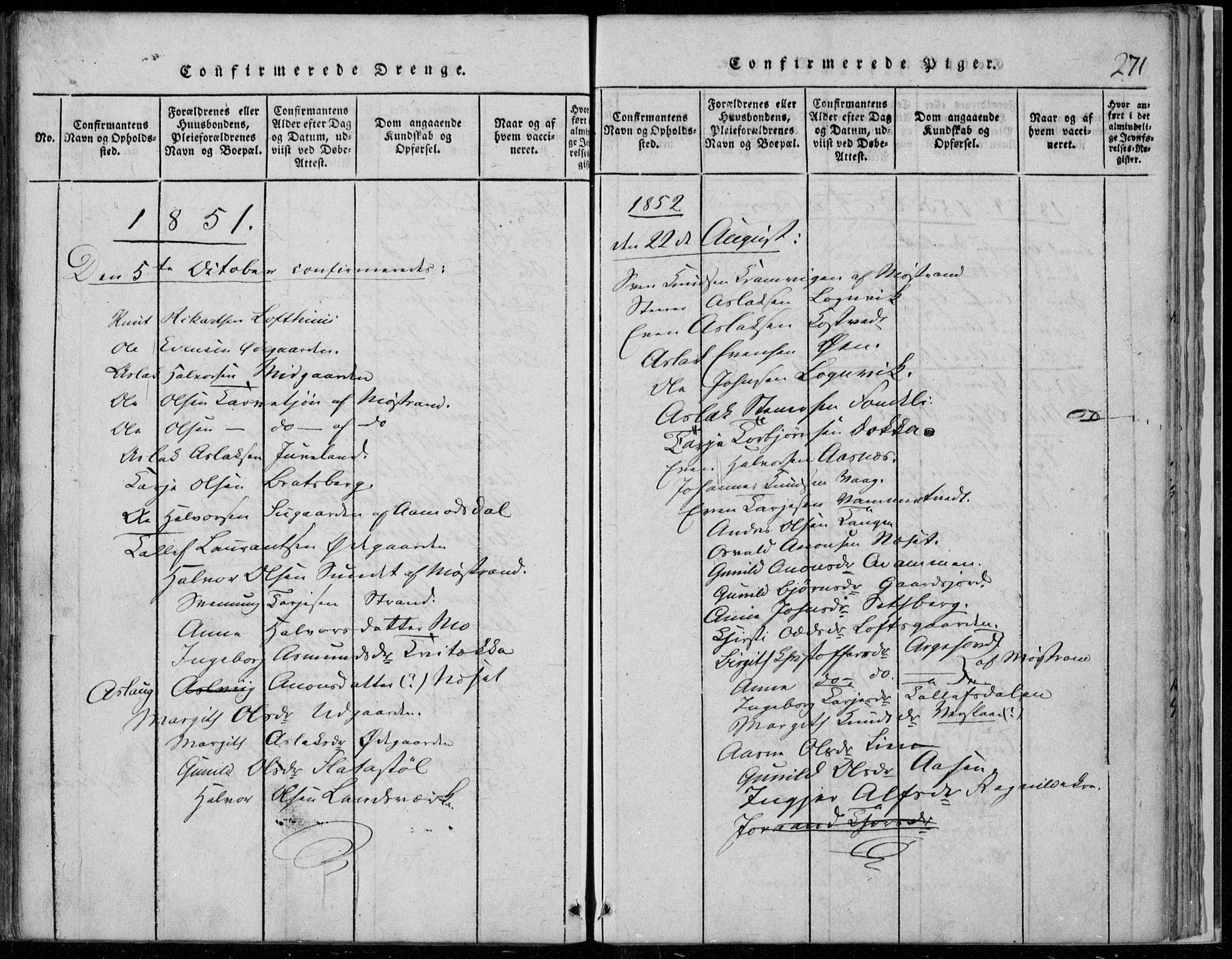 Rauland kirkebøker, SAKO/A-292/F/Fa/L0001: Parish register (official) no. 1, 1814-1859, p. 271