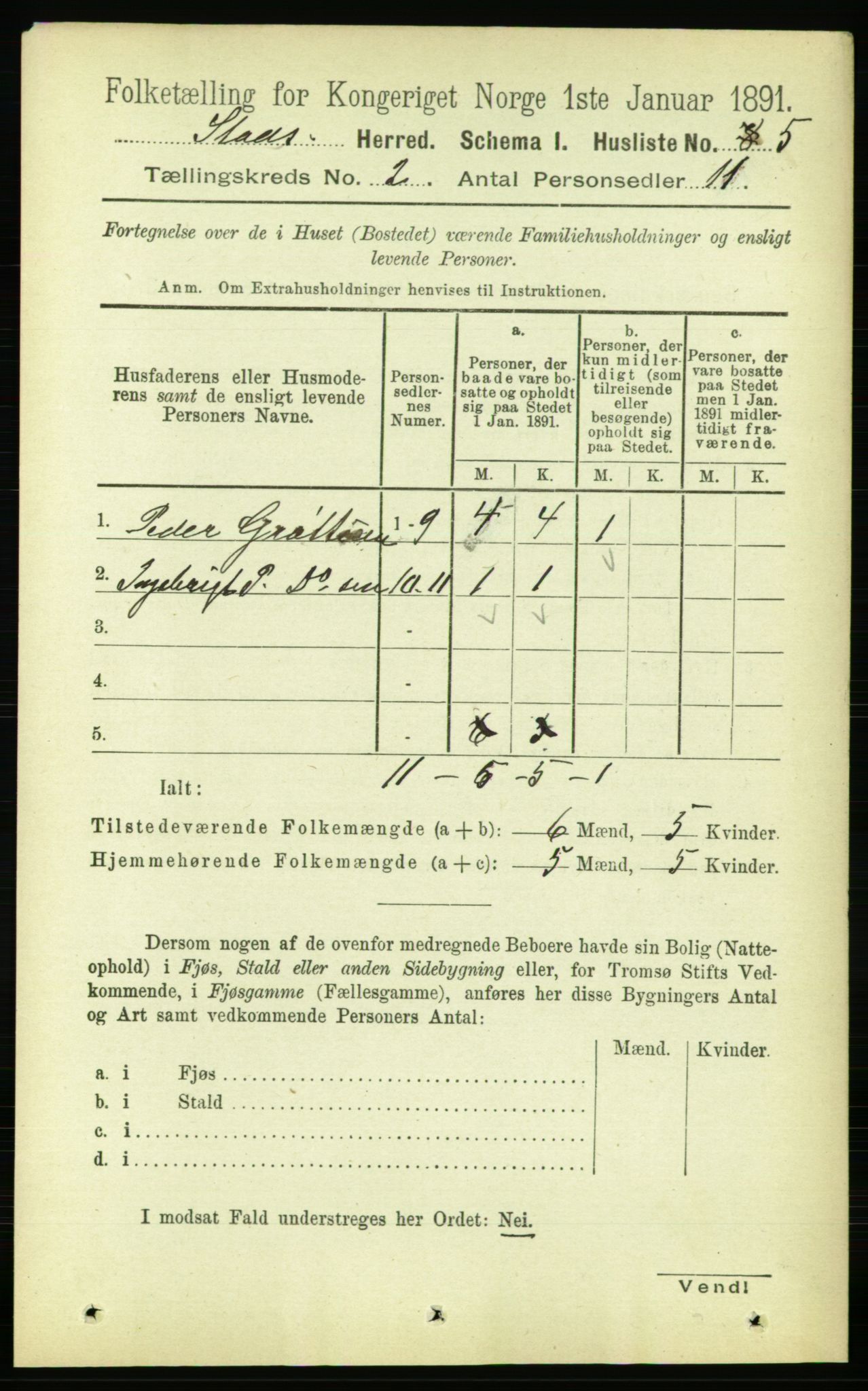 RA, 1891 census for 1734 Stod, 1891, p. 600