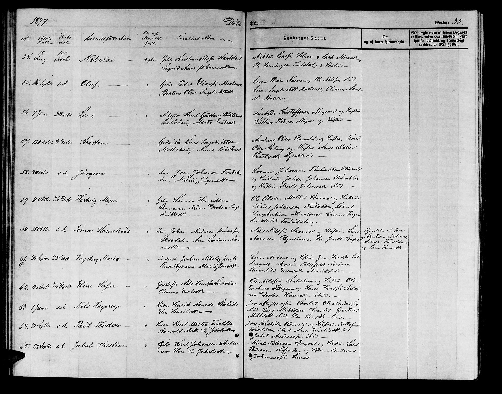 Målselv sokneprestembete, SATØ/S-1311/G/Ga/Gab/L0003klokker: Parish register (copy) no. 3, 1874-1885, p. 35