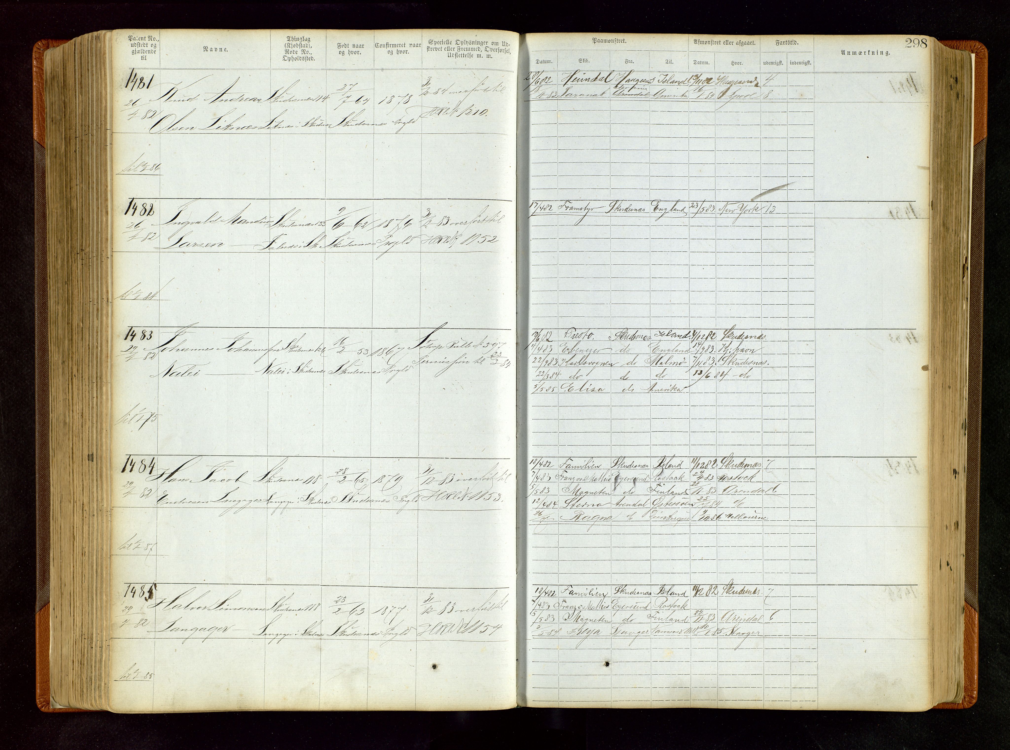 Haugesund sjømannskontor, AV/SAST-A-102007/F/Ff/L0001: Sjøfartsrulle Skudenes krets nr 1-2742, 1868-1948, p. 298