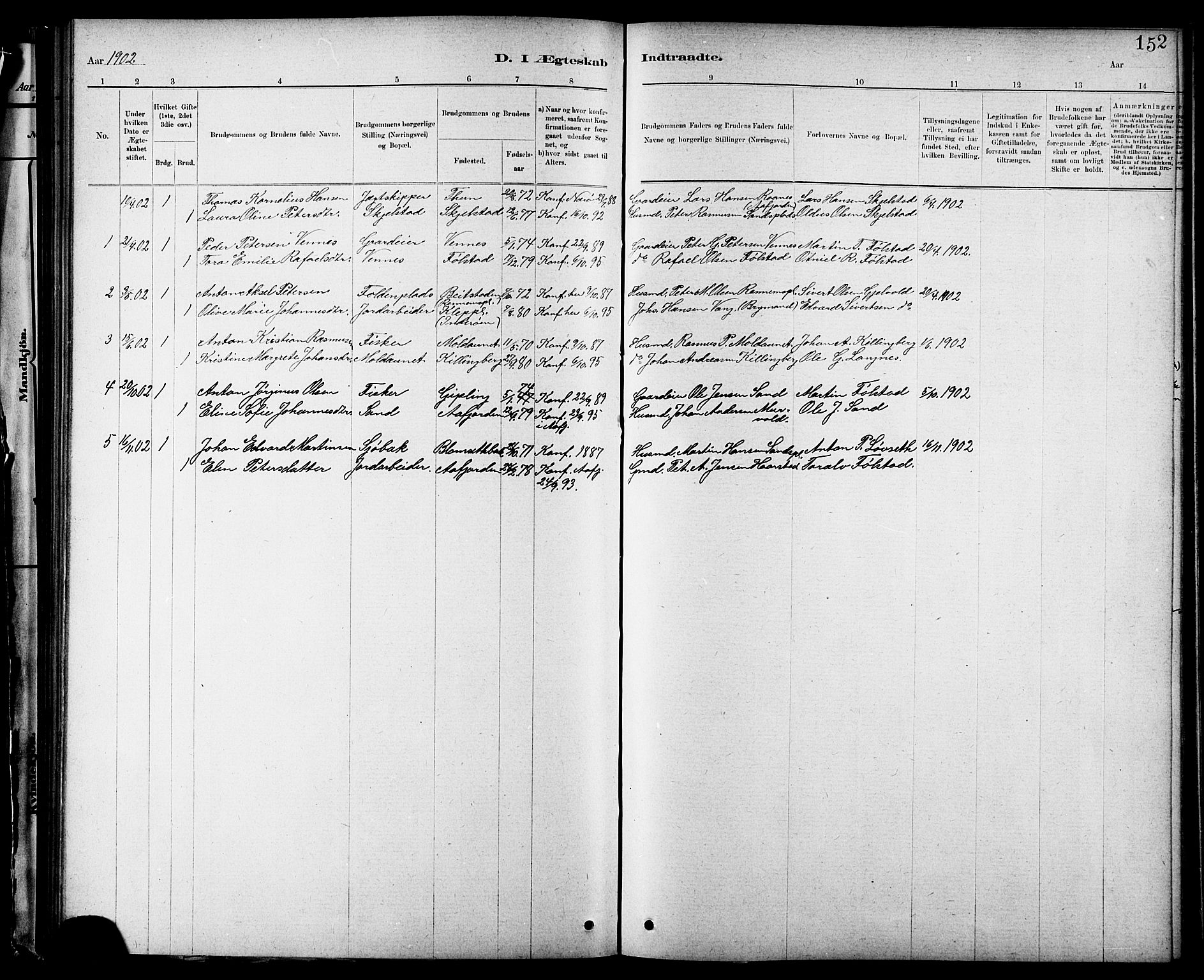 Ministerialprotokoller, klokkerbøker og fødselsregistre - Nord-Trøndelag, SAT/A-1458/744/L0423: Parish register (copy) no. 744C02, 1886-1905, p. 152
