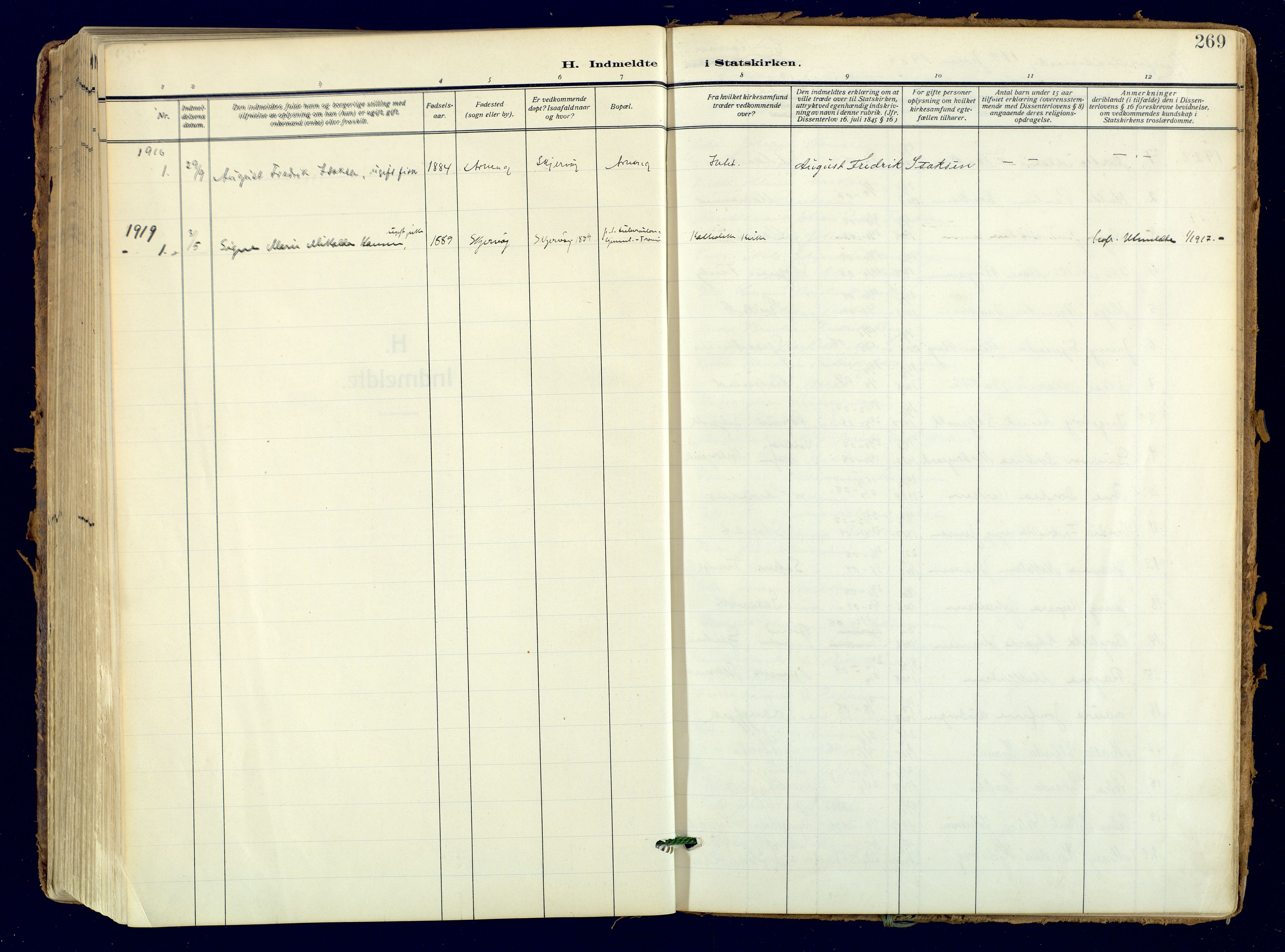 Skjervøy sokneprestkontor, SATØ/S-1300/H/Ha/Haa: Parish register (official) no. 18, 1910-1926, p. 269