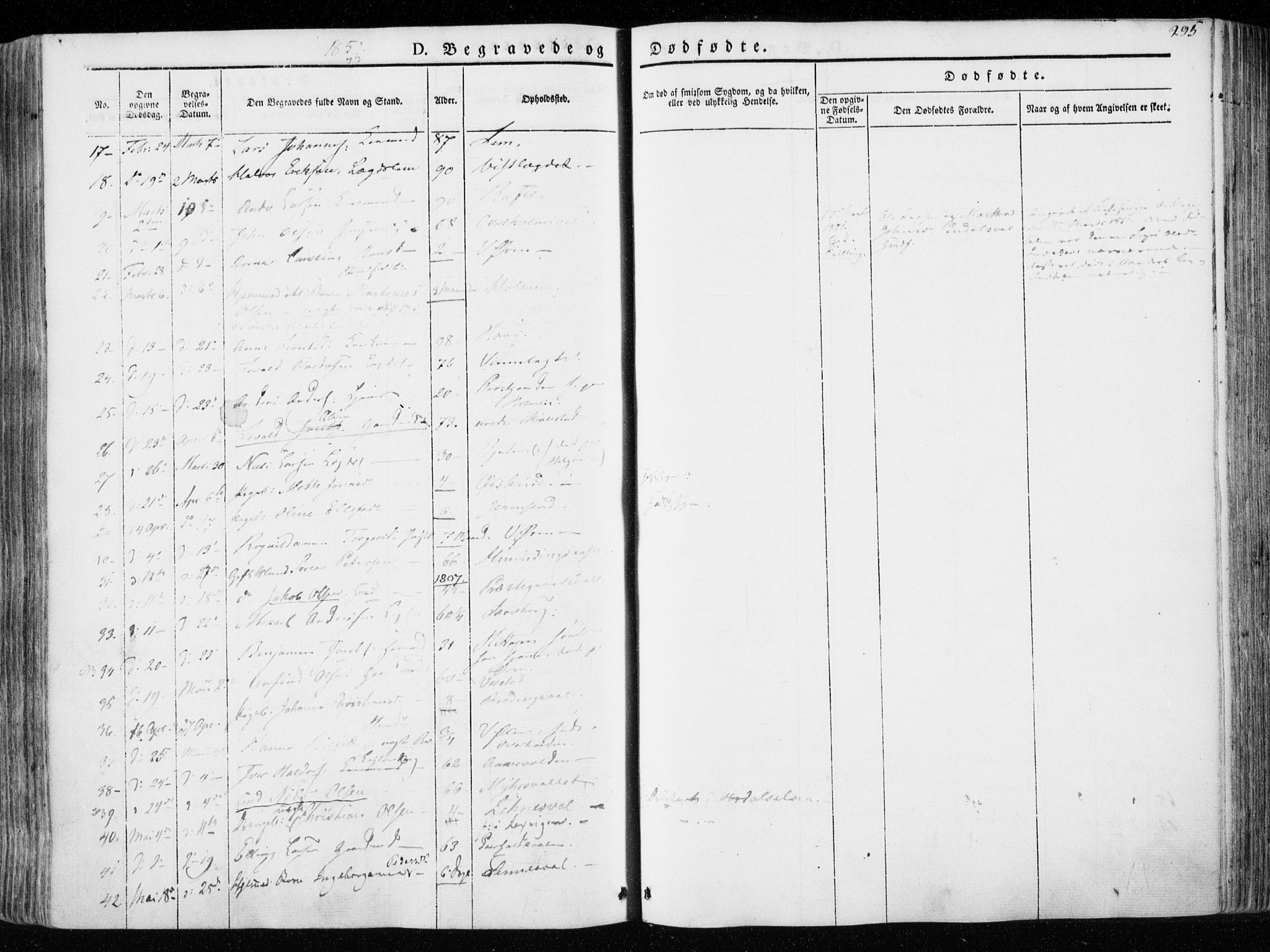Ministerialprotokoller, klokkerbøker og fødselsregistre - Nord-Trøndelag, SAT/A-1458/723/L0239: Parish register (official) no. 723A08, 1841-1851, p. 295
