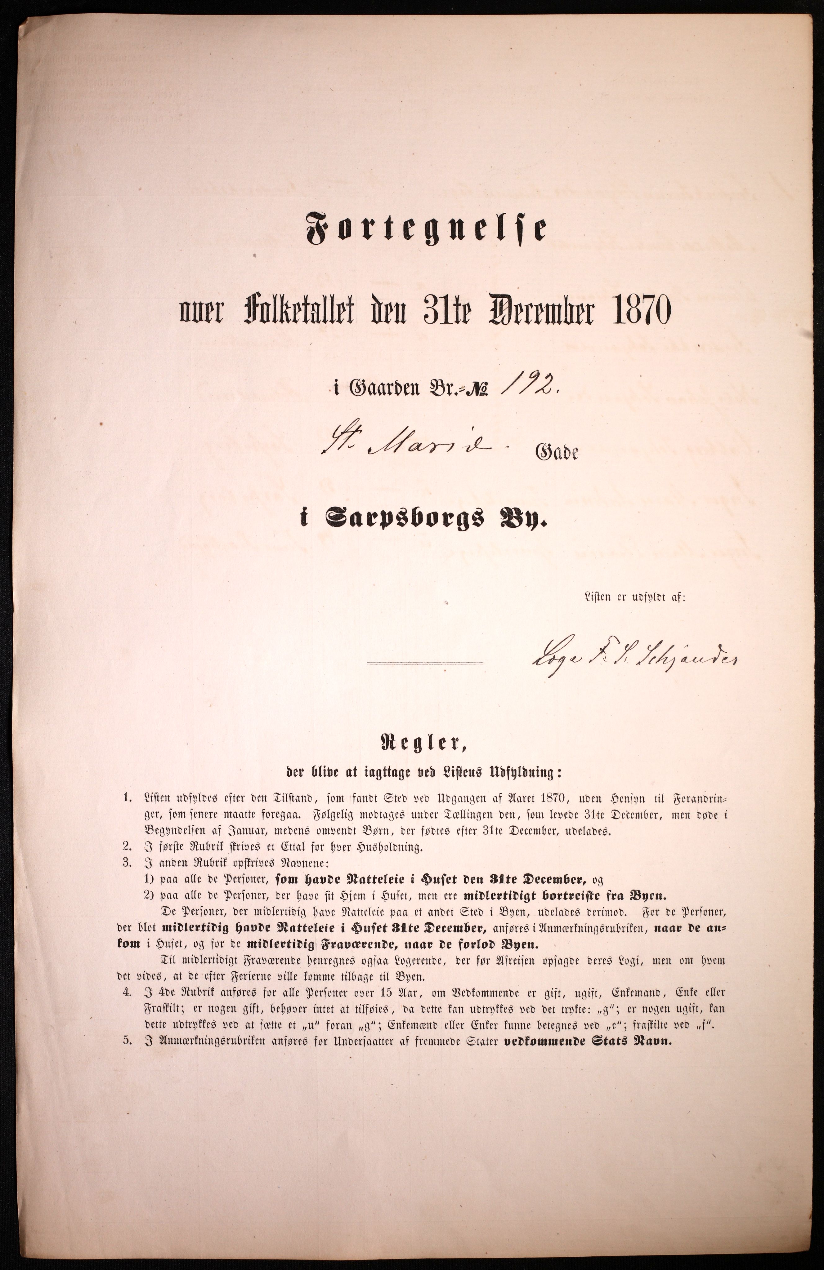 RA, 1870 census for 0102 Sarpsborg, 1870, p. 59