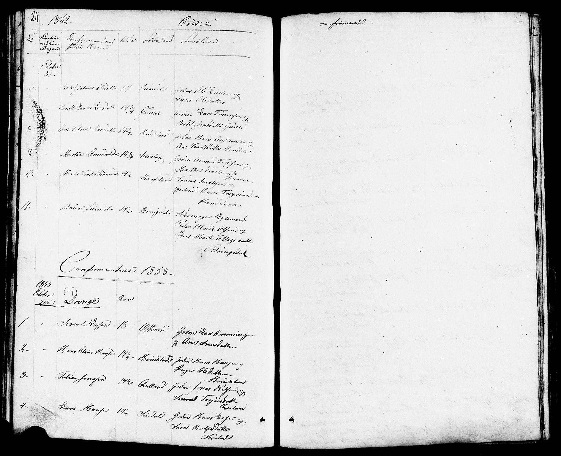 Lund sokneprestkontor, AV/SAST-A-101809/S07/L0003: Parish register (copy) no. B 3, 1848-1885, p. 211