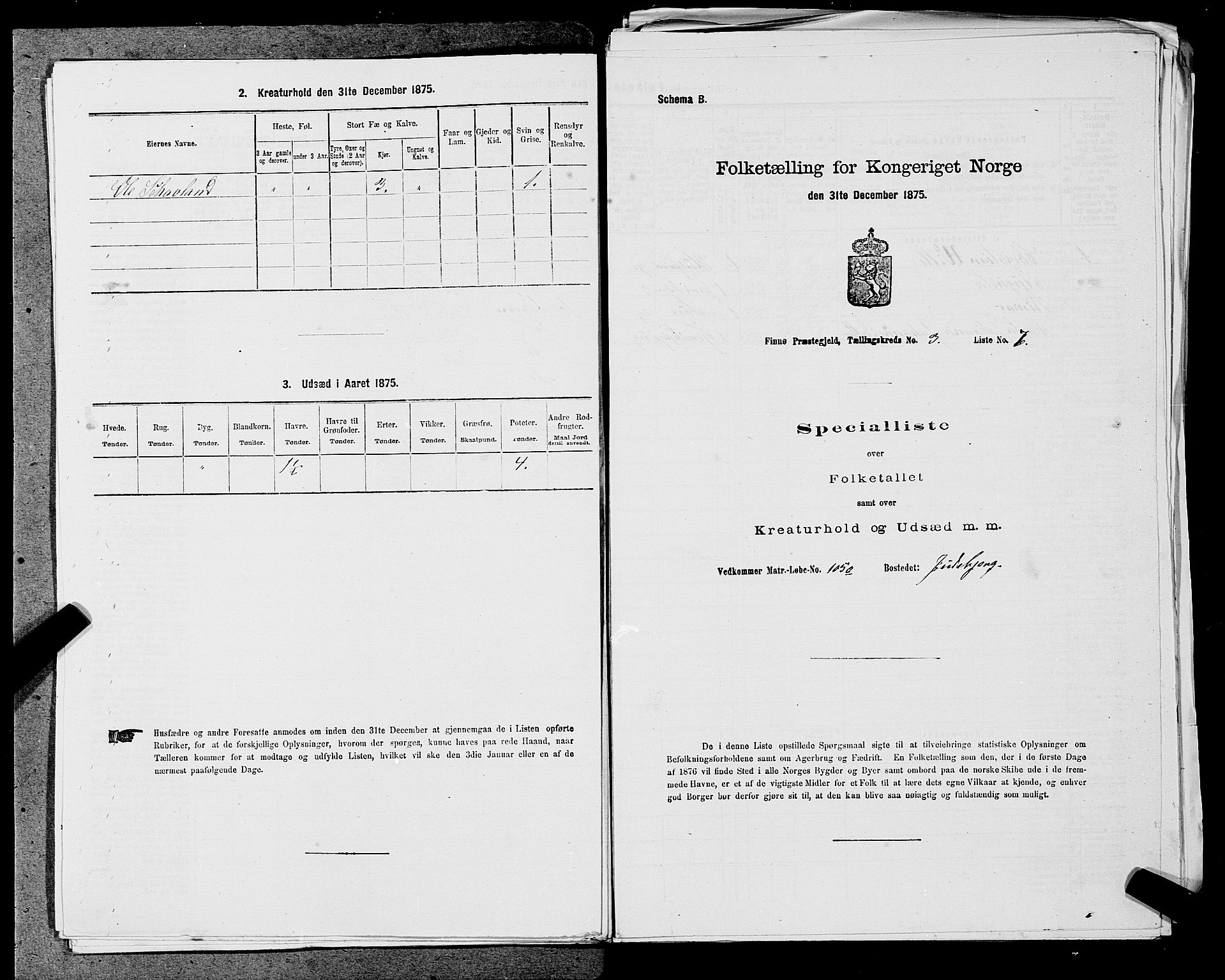 SAST, 1875 census for 1141P Finnøy, 1875, p. 269