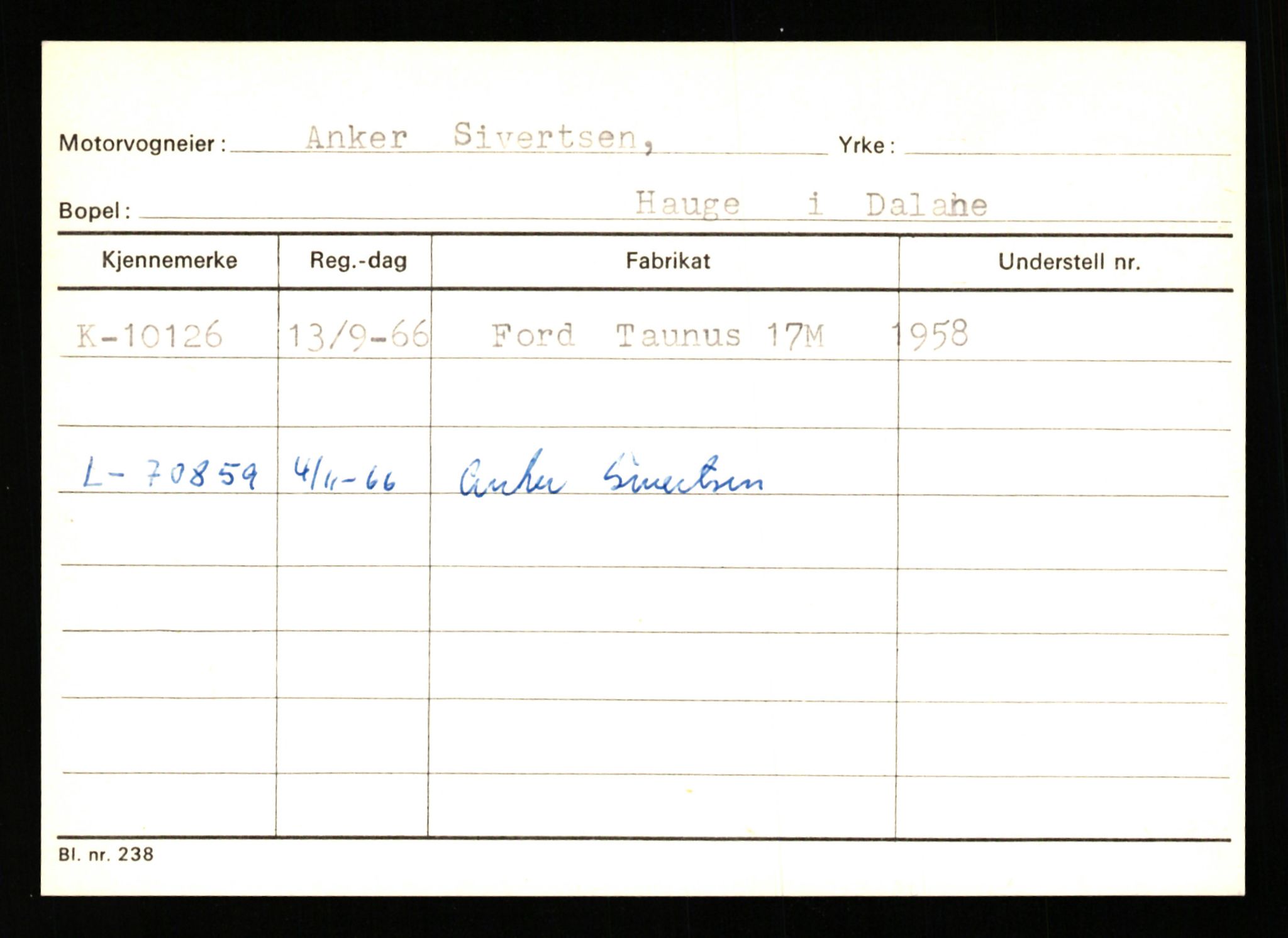 Stavanger trafikkstasjon, SAST/A-101942/0/G/L0002: Registreringsnummer: 5791 - 10405, 1930-1971, p. 2930