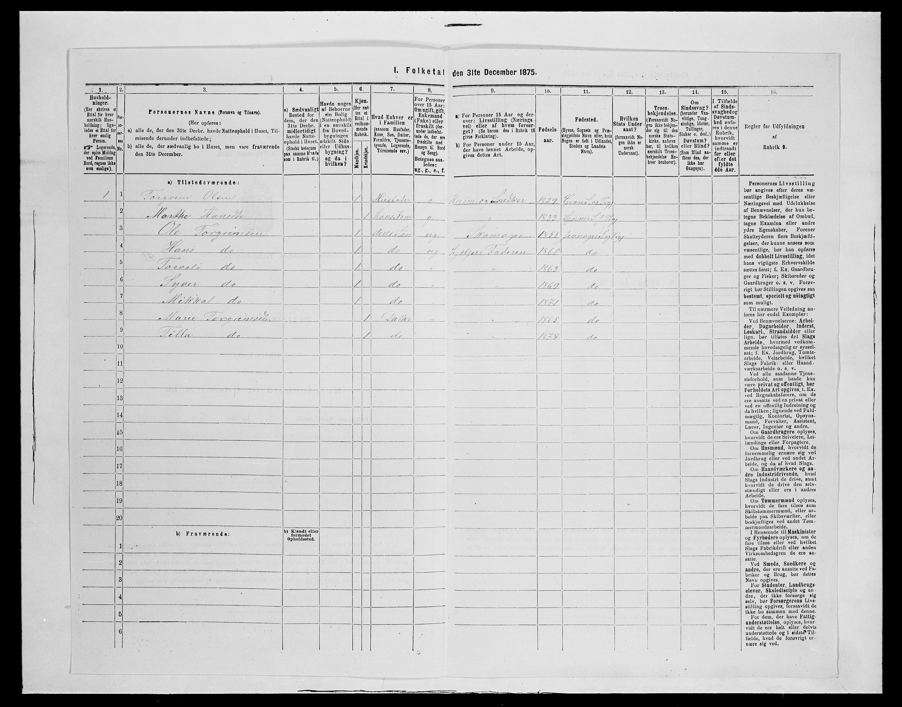 SAH, 1875 census for 0532P Jevnaker, 1875, p. 1238