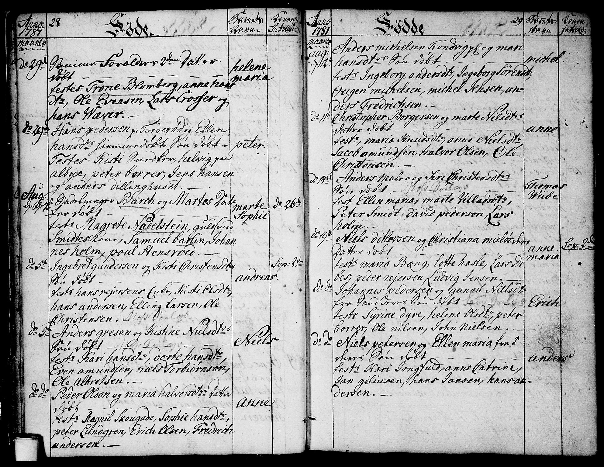Moss prestekontor Kirkebøker, AV/SAO-A-2003/F/Fa/L0003: Parish register (official) no. I 3, 1779-1814, p. 28-29