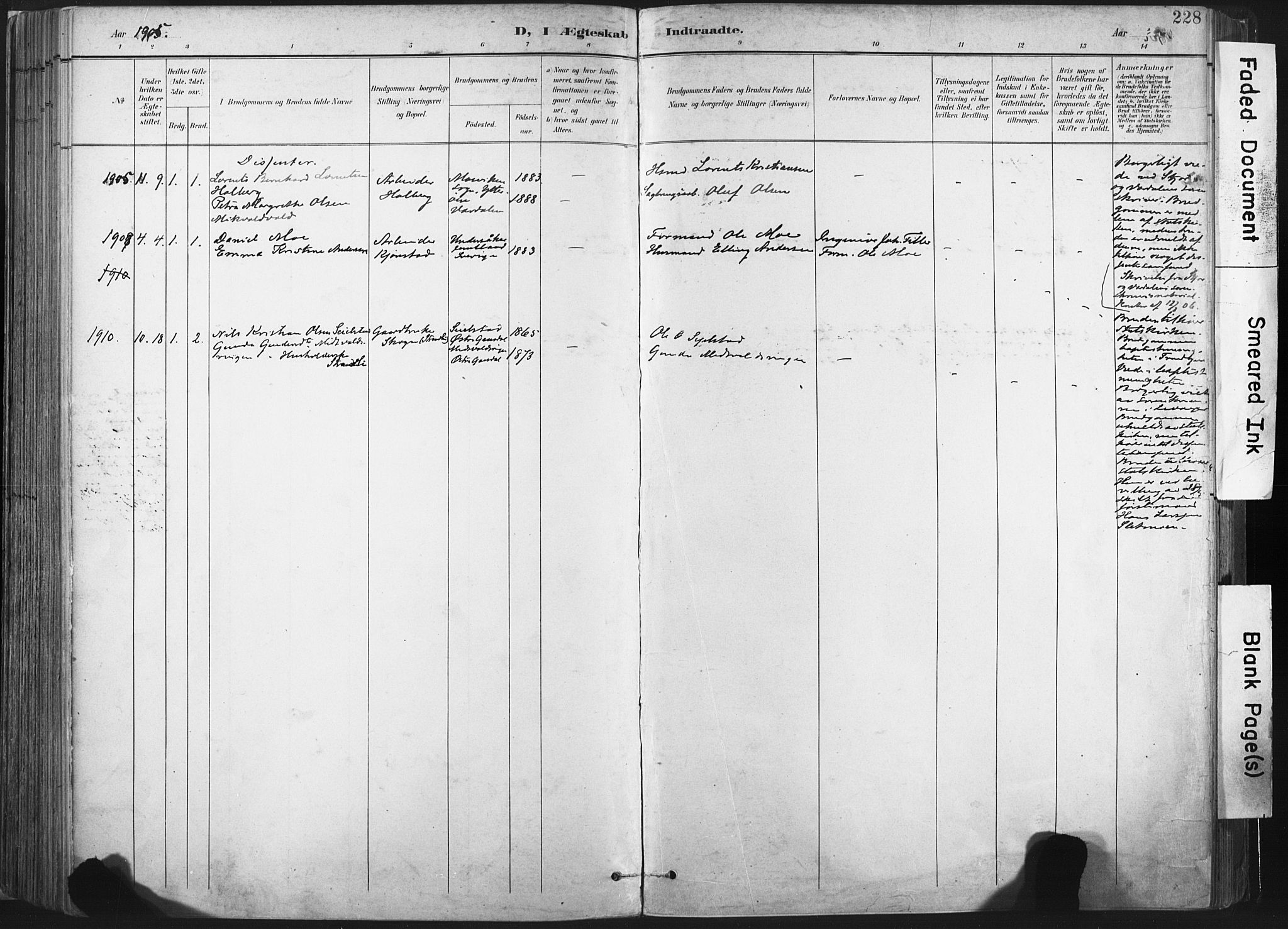 Ministerialprotokoller, klokkerbøker og fødselsregistre - Nord-Trøndelag, SAT/A-1458/717/L0162: Parish register (official) no. 717A12, 1898-1923, p. 228