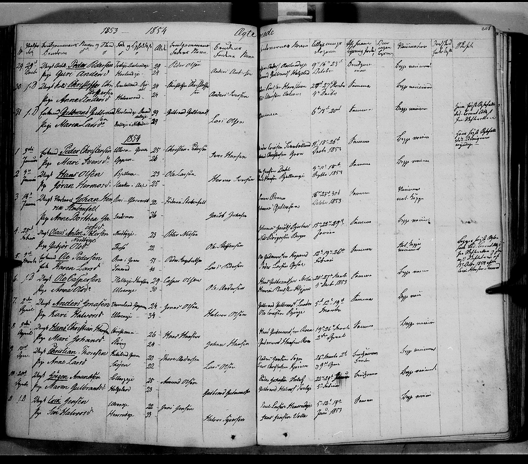 Jevnaker prestekontor, SAH/PREST-116/H/Ha/Haa/L0006: Parish register (official) no. 6, 1837-1857, p. 208