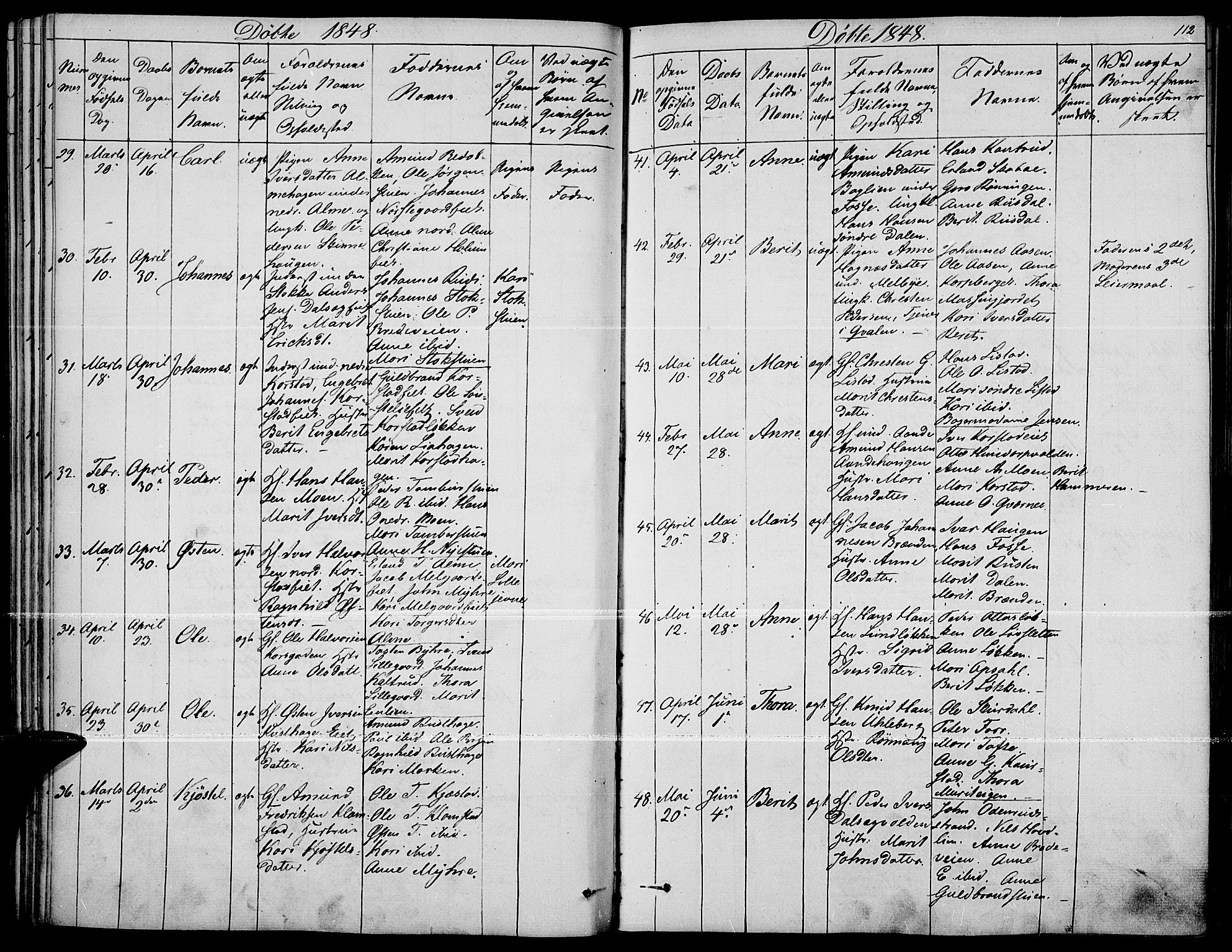 Fron prestekontor, AV/SAH-PREST-078/H/Ha/Haa/L0004: Parish register (official) no. 4, 1839-1848, p. 112