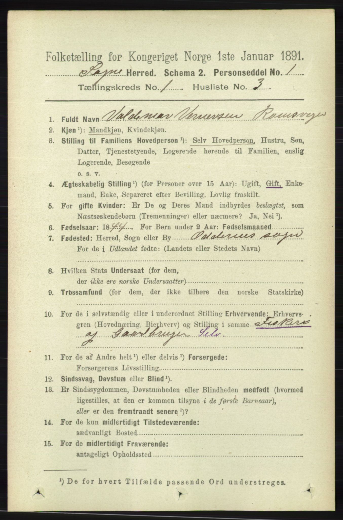 RA, 1891 census for 1018 Søgne, 1891, p. 79