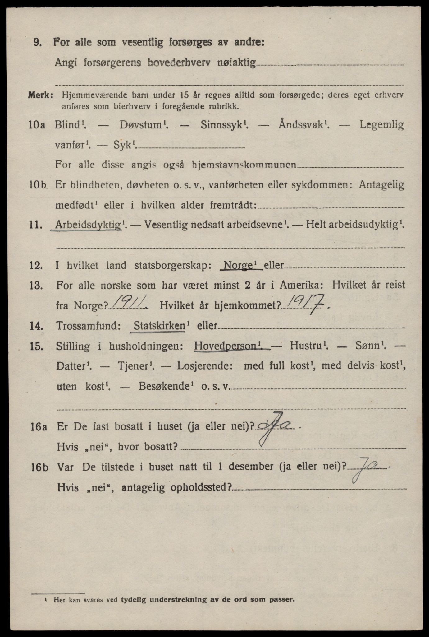 SAST, 1920 census for Sokndal, 1920, p. 3238