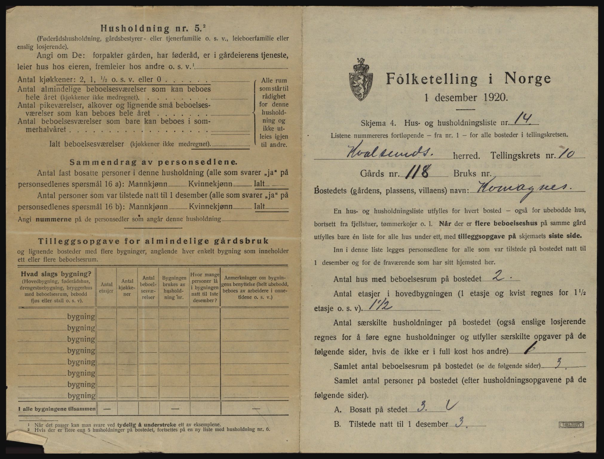 SATØ, 1920 census for , 1920, p. 460