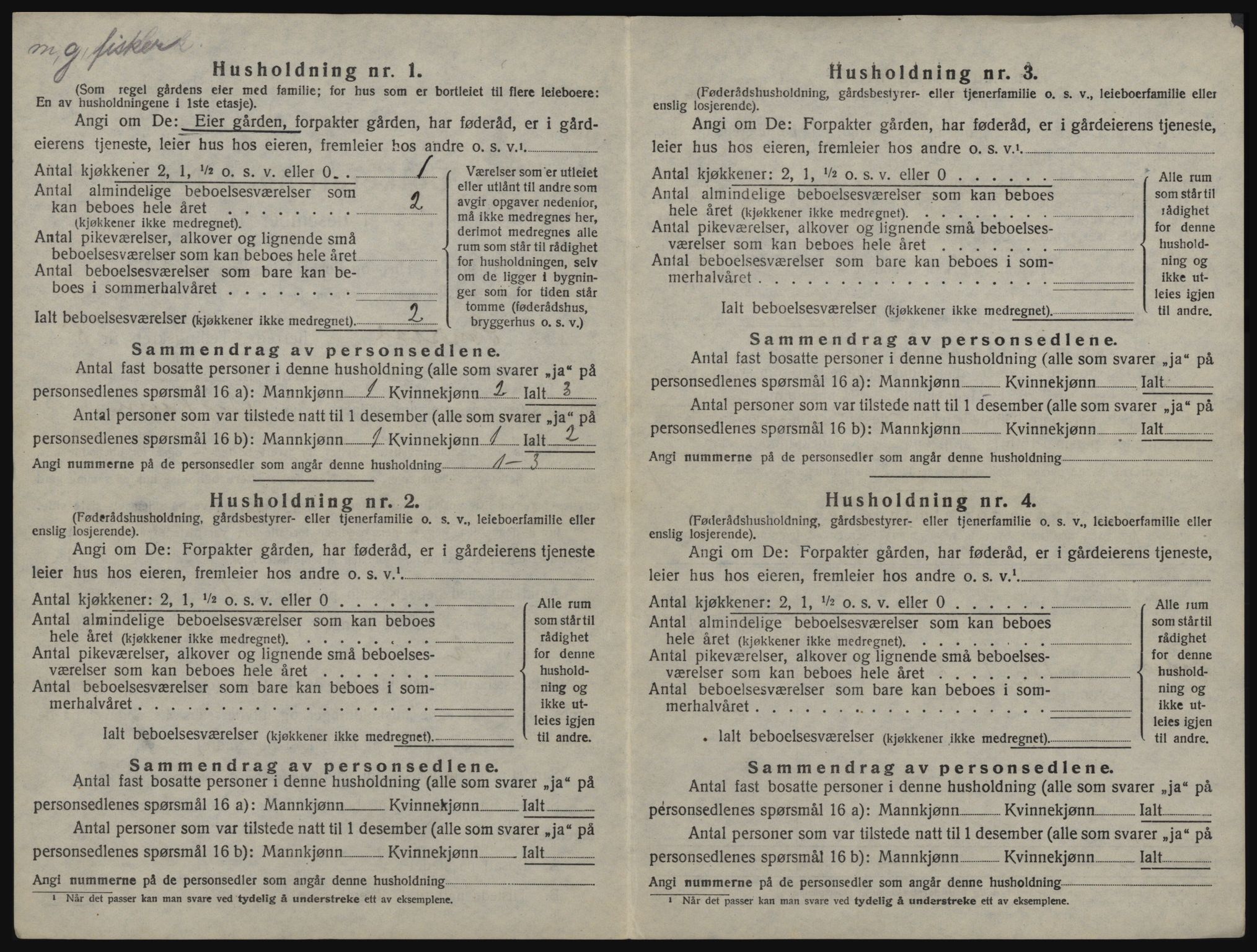 SAT, 1920 census for Sandstad, 1920, p. 346