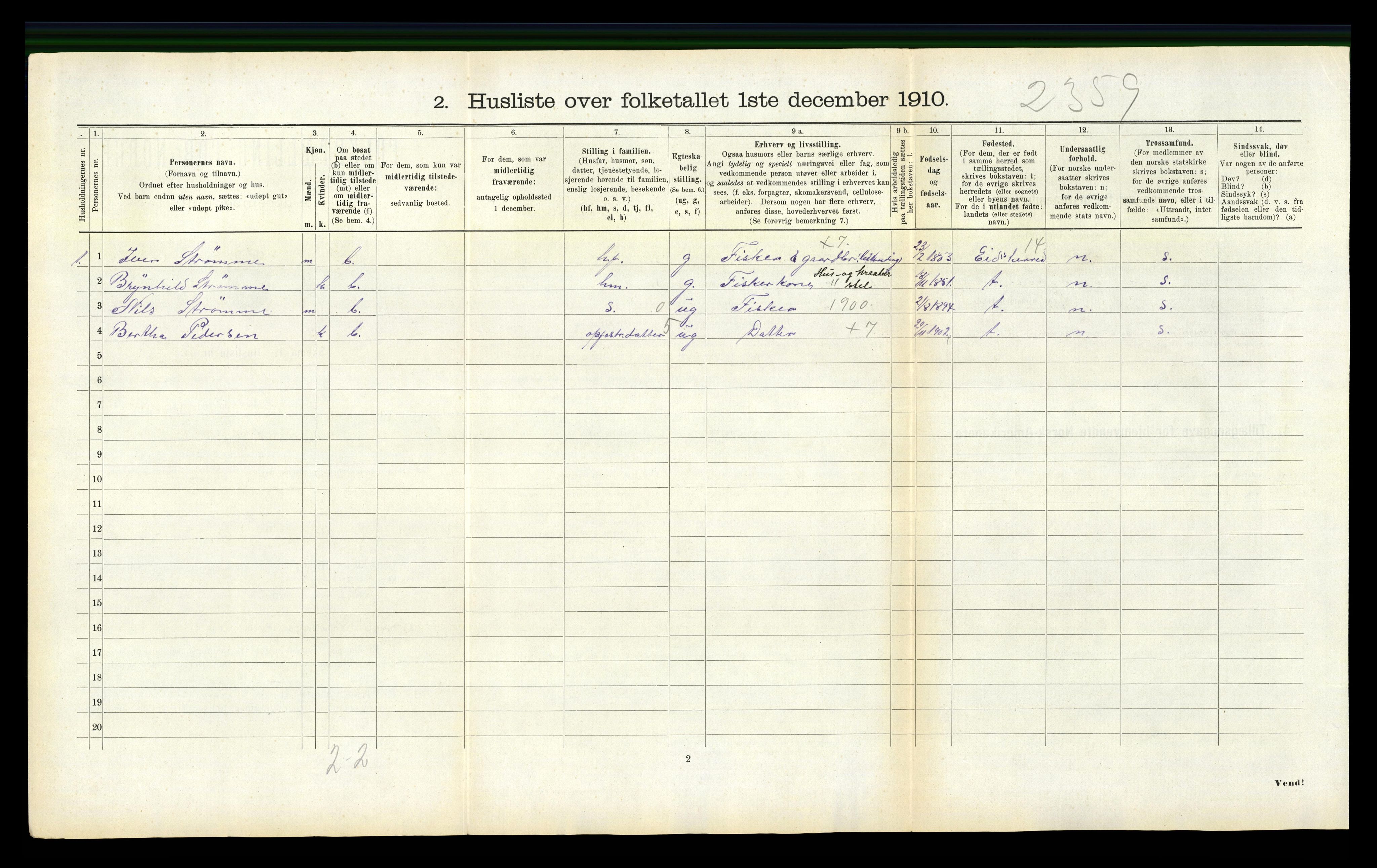 RA, 1910 census for Edøy, 1910, p. 891