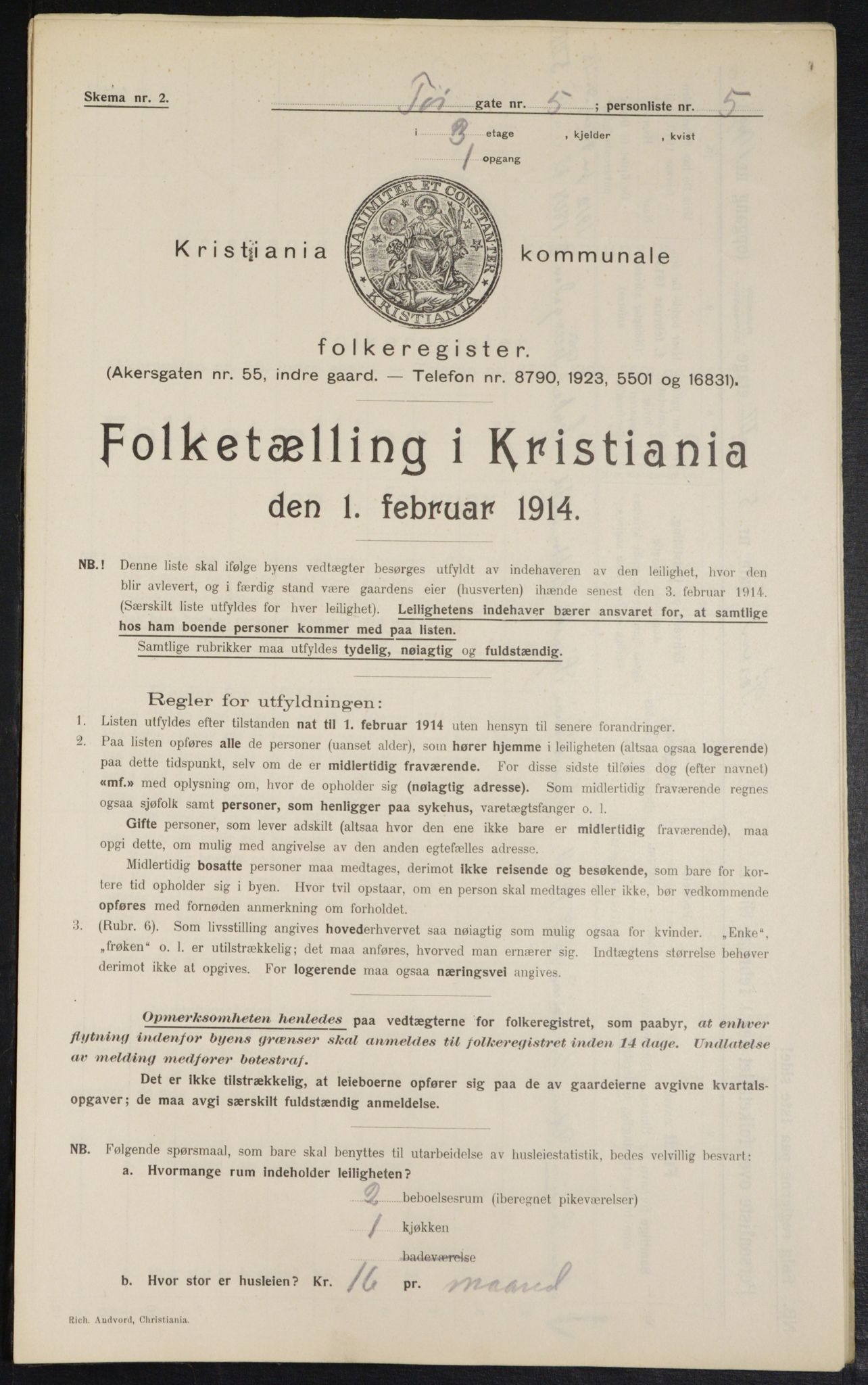 OBA, Municipal Census 1914 for Kristiania, 1914, p. 118310