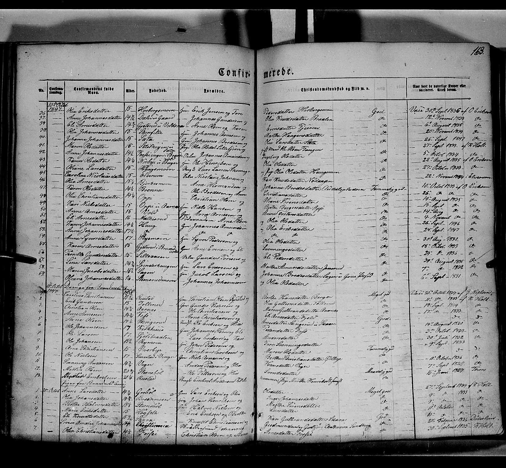 Grue prestekontor, AV/SAH-PREST-036/H/Ha/Haa/L0008: Parish register (official) no. 8, 1847-1858, p. 163