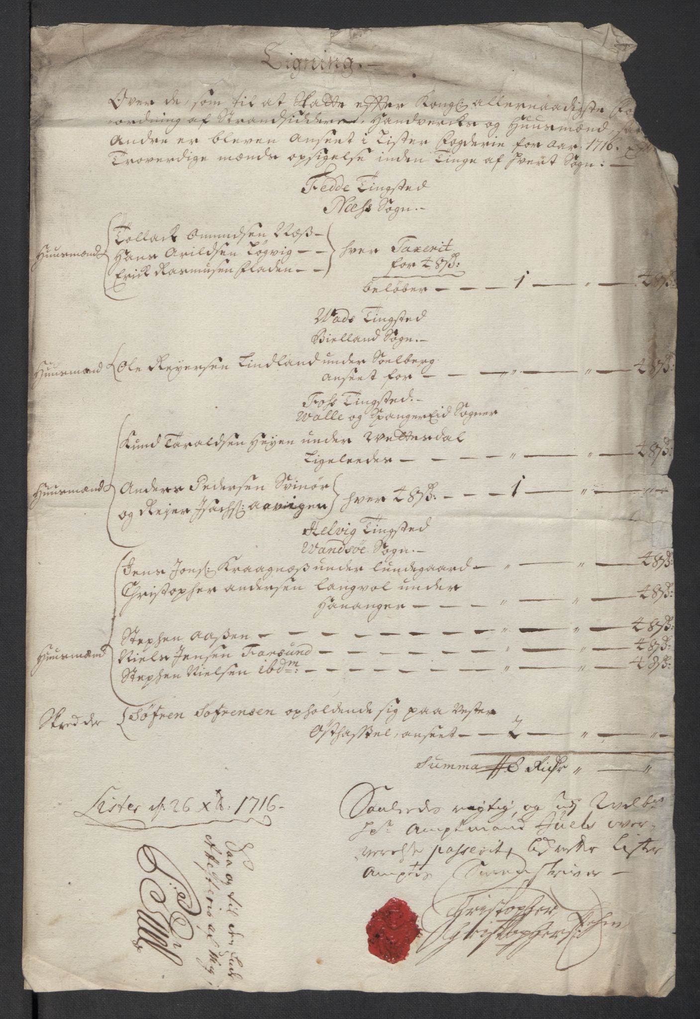 Rentekammeret inntil 1814, Reviderte regnskaper, Fogderegnskap, RA/EA-4092/R43/L2560: Fogderegnskap Lista og Mandal, 1716, p. 70