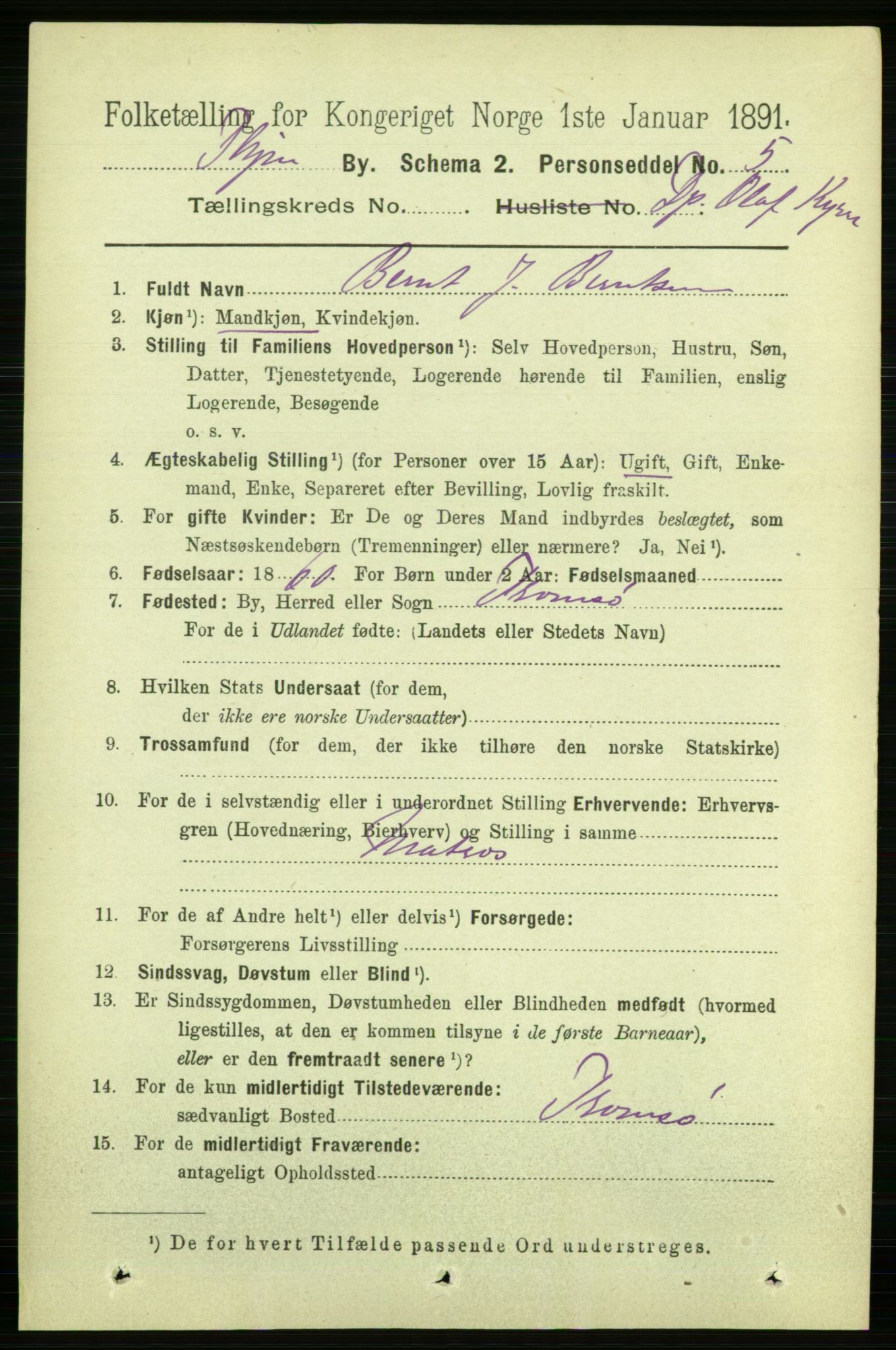 RA, 1891 census for 1601 Trondheim, 1891, p. 28546