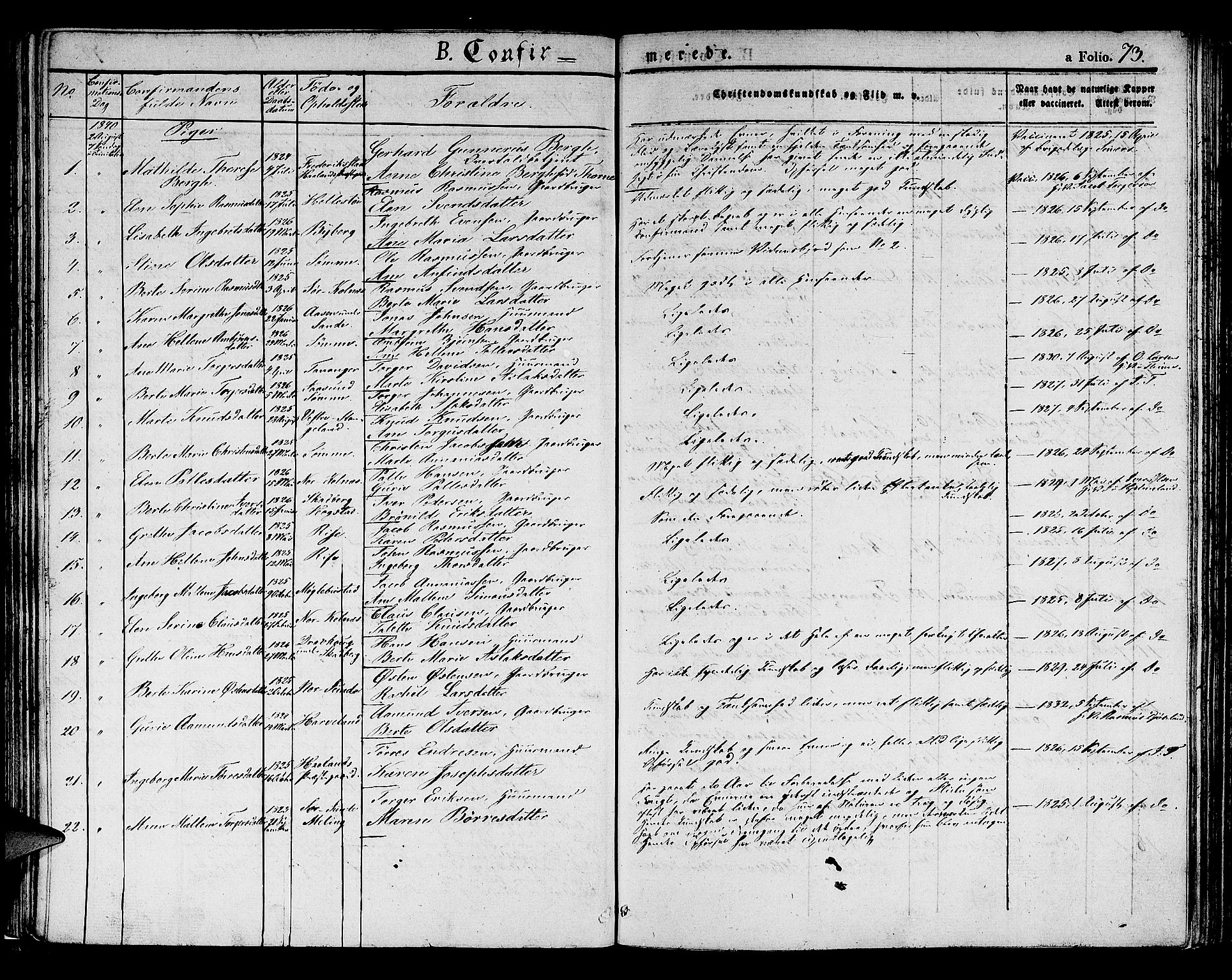 Håland sokneprestkontor, SAST/A-101802/001/30BA/L0005: Parish register (official) no. A 5, 1829-1841, p. 73