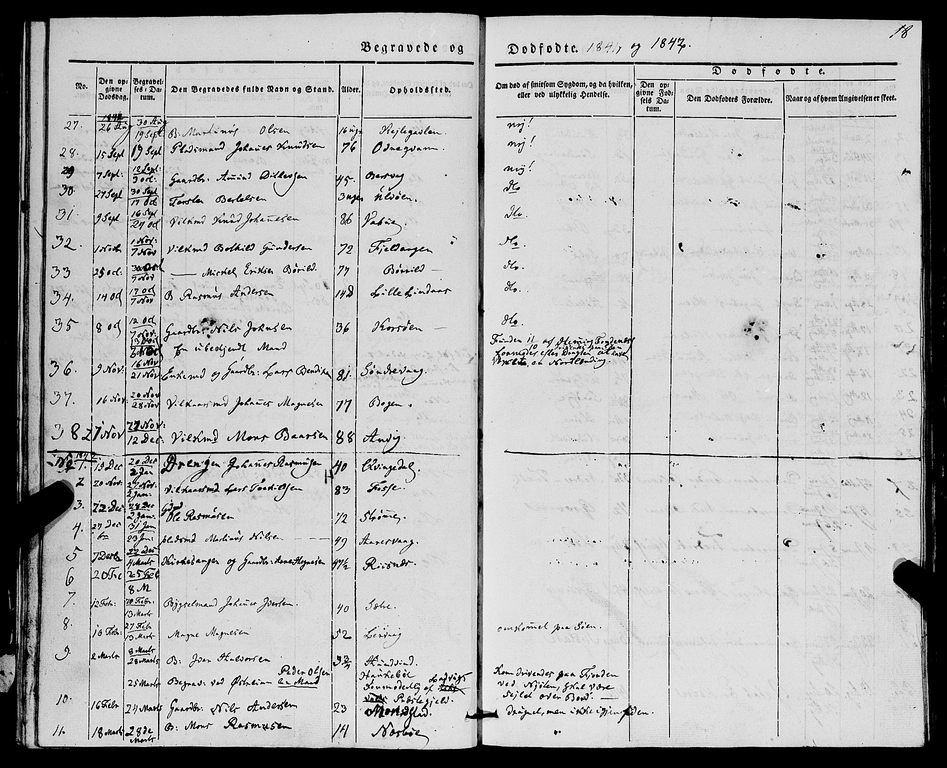 Lindås Sokneprestembete, SAB/A-76701/H/Haa: Parish register (official) no. A 14, 1835-1847, p. 18