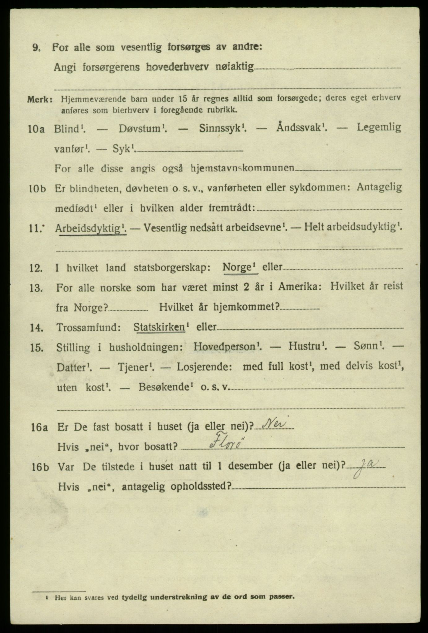 SAB, 1920 census for Hamre, 1920, p. 2344