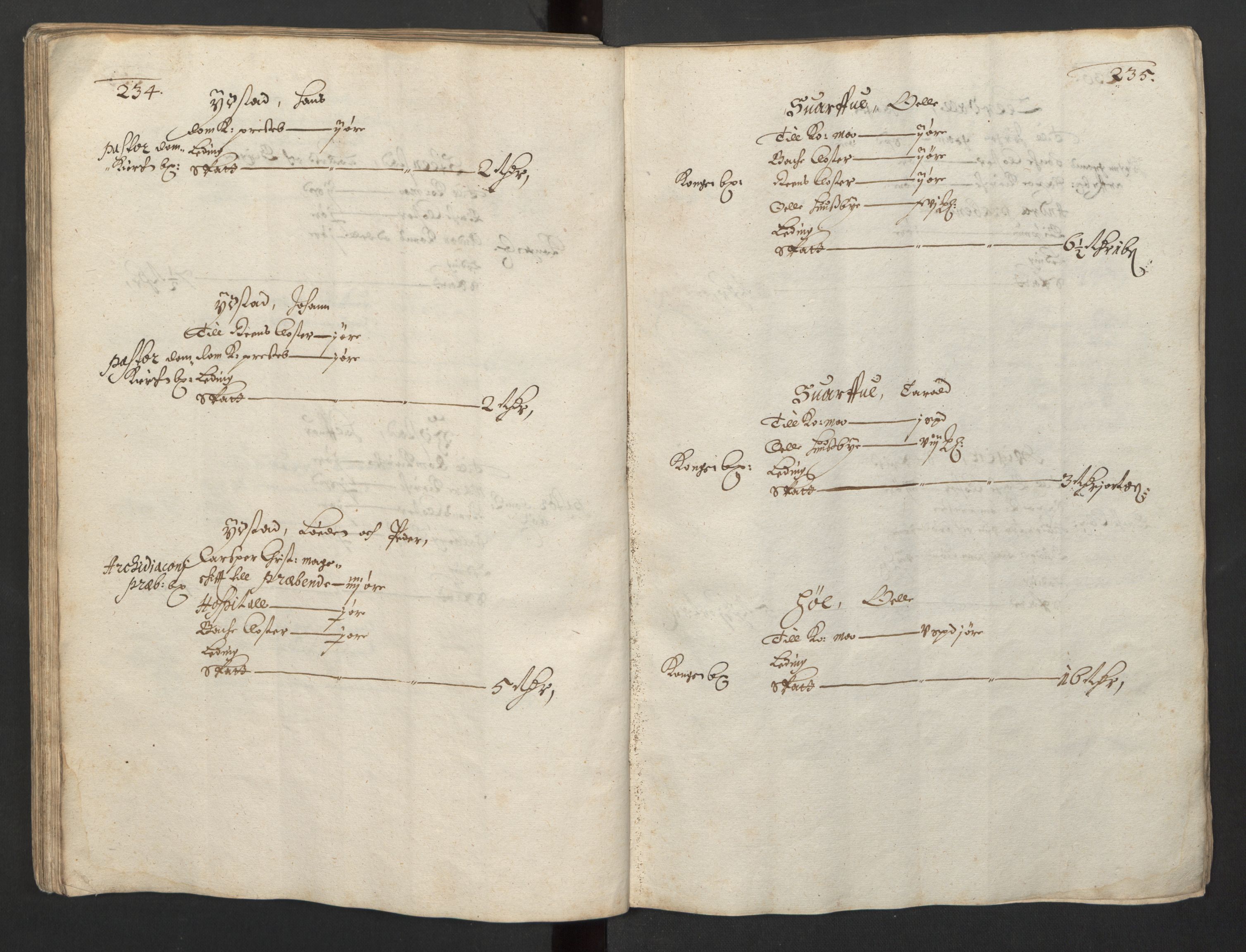 Rentekammeret inntil 1814, Realistisk ordnet avdeling, AV/RA-EA-4070/L/L0029/0001: Trondheim lagdømme: / Alminnelig jordebok og skattemanntall - Inderøy, 1661, p. 234-235