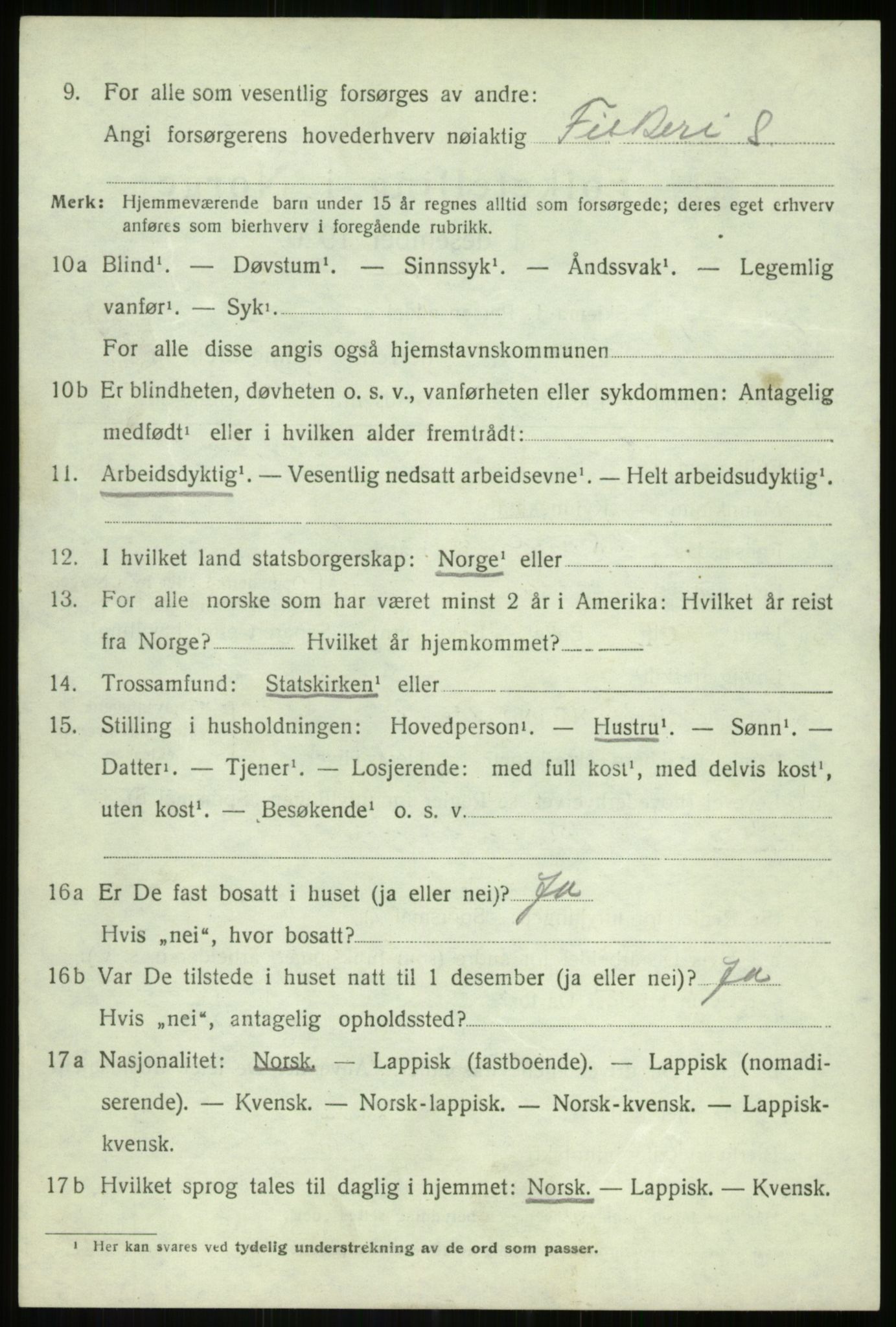 SATØ, 1920 census for Lenvik, 1920, p. 9501